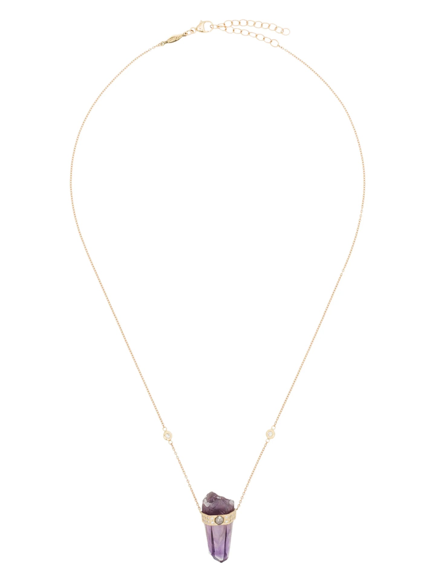 14kt rose gold amethyst-pendant necklace