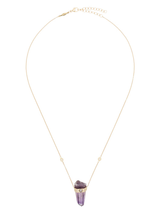 14kt rose gold amethyst-pendant necklace