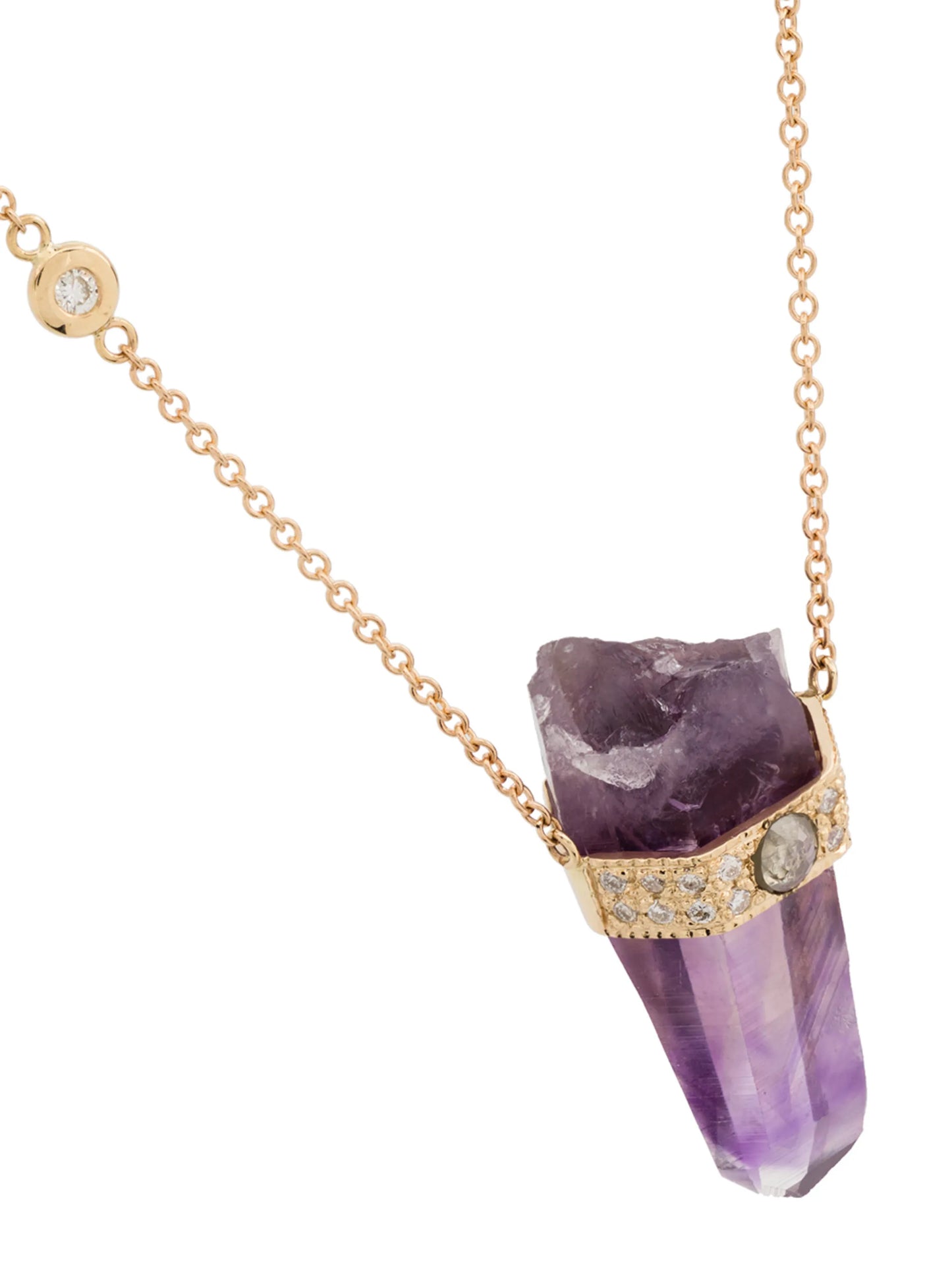 14kt rose gold amethyst-pendant necklace