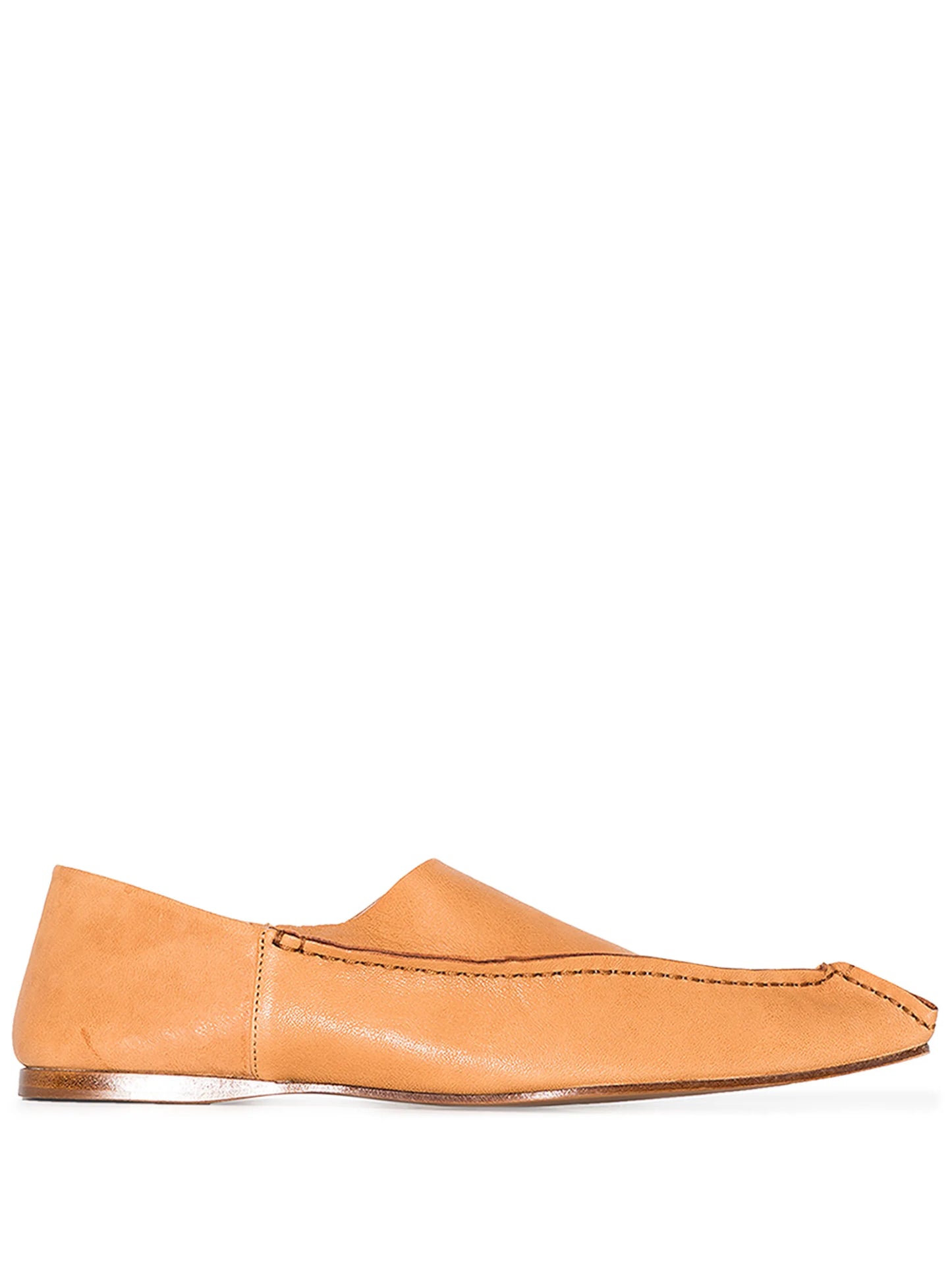 square toe panelled loafers