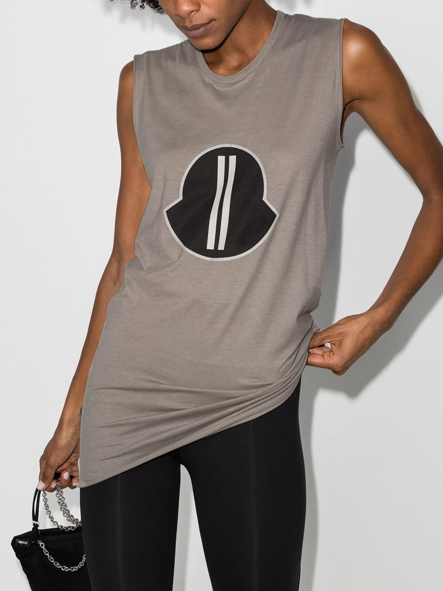 oversized logo patch tank top