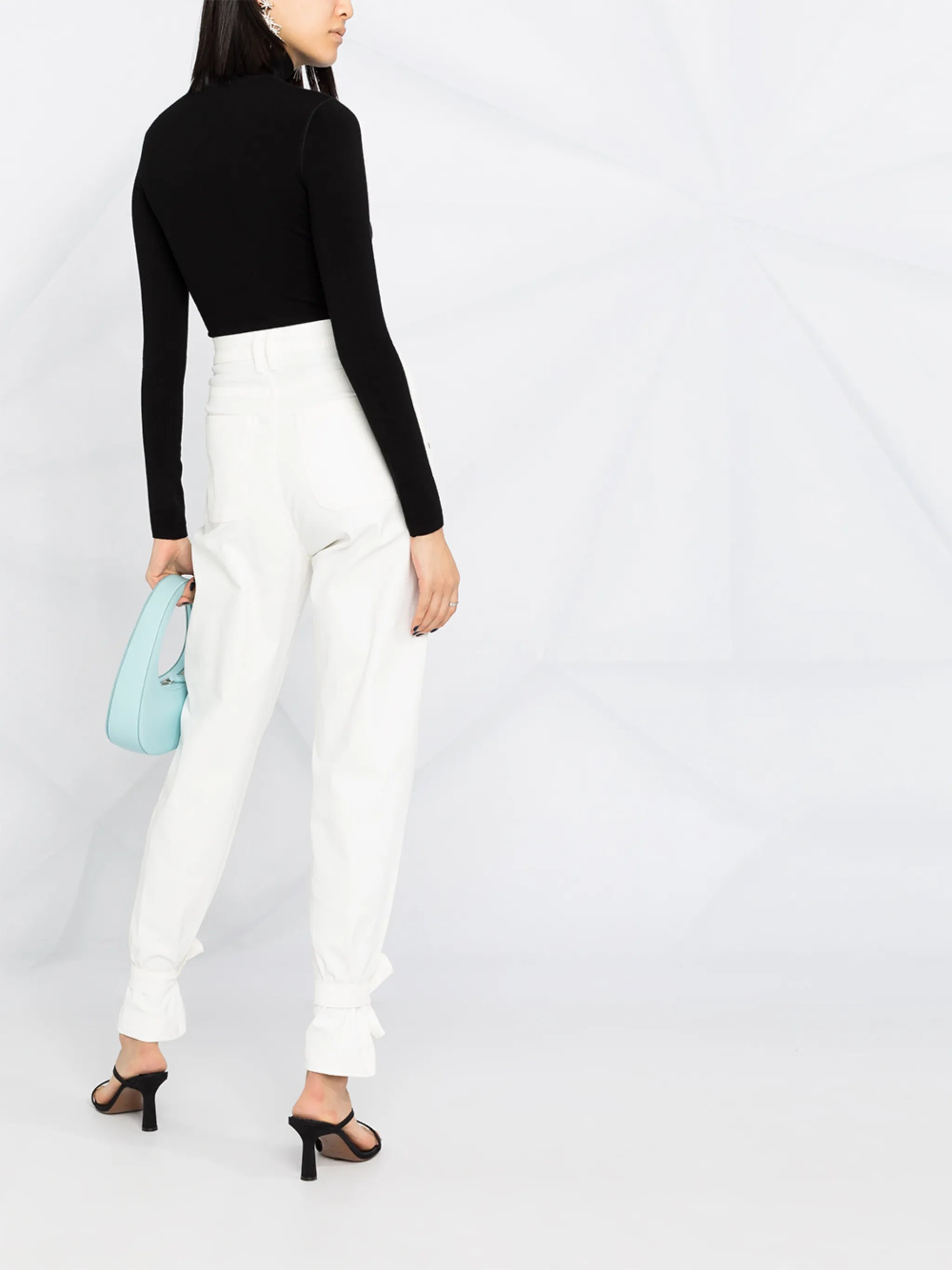 high neck logo top