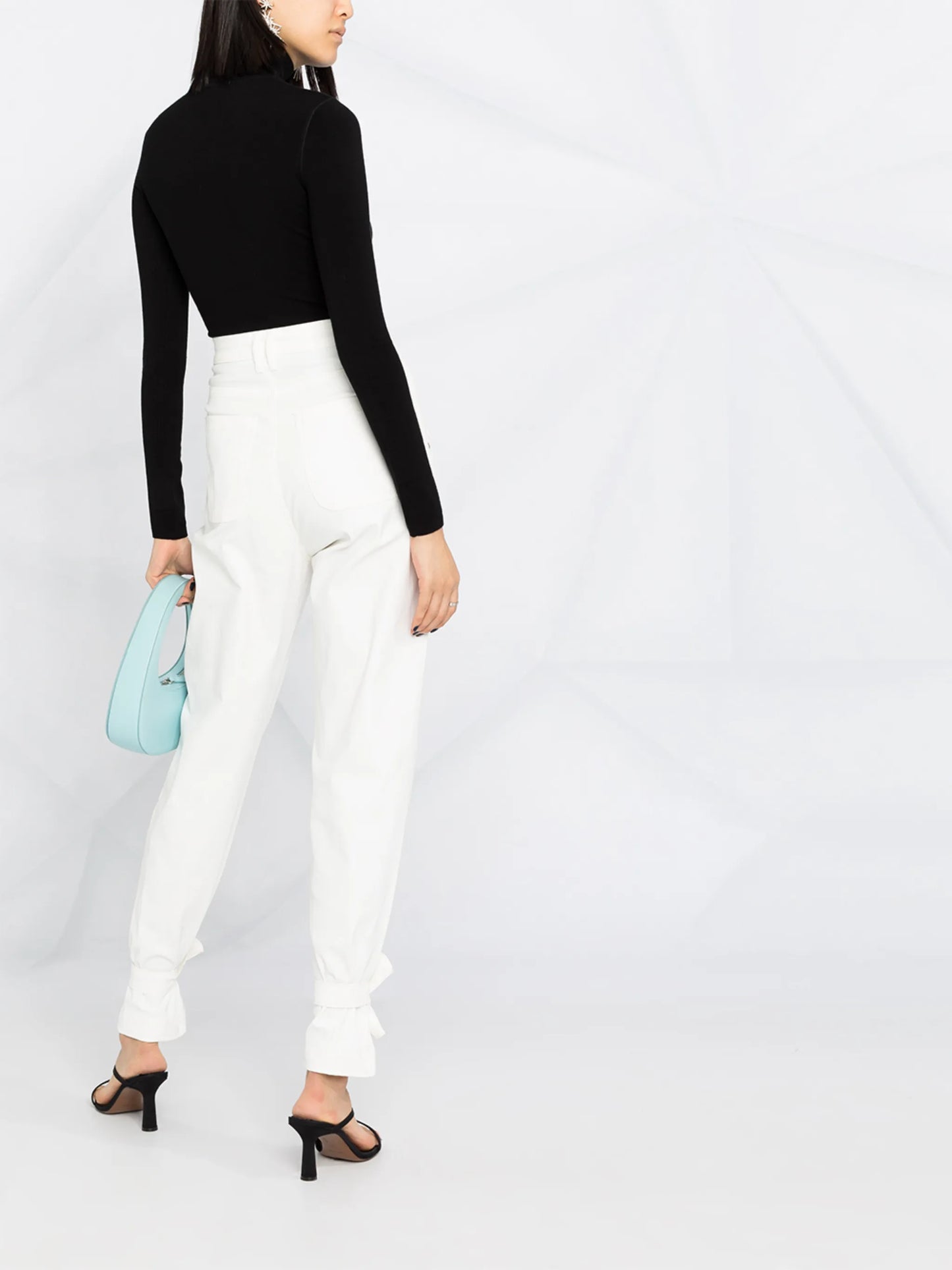 high neck logo top