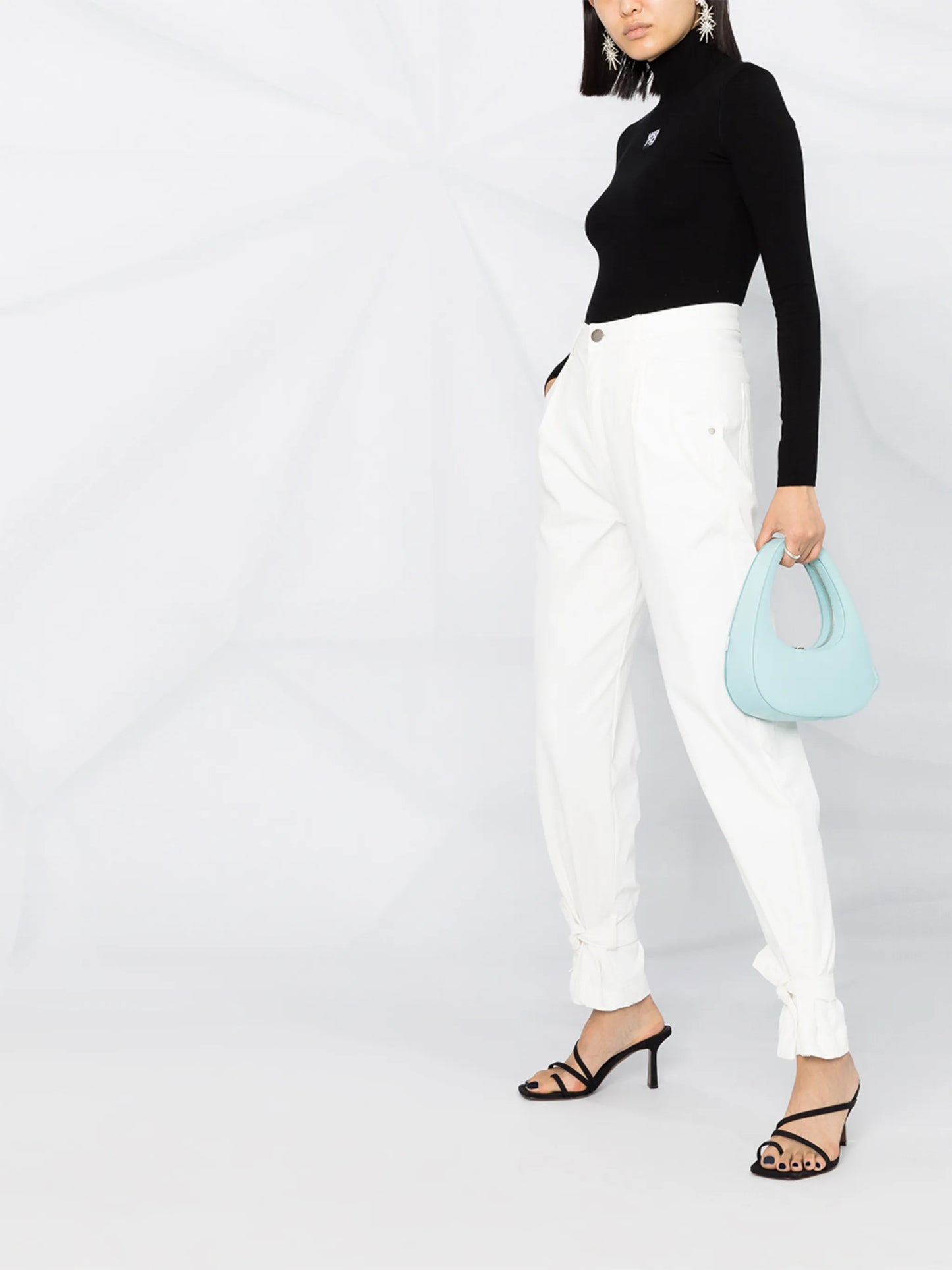 high neck logo top