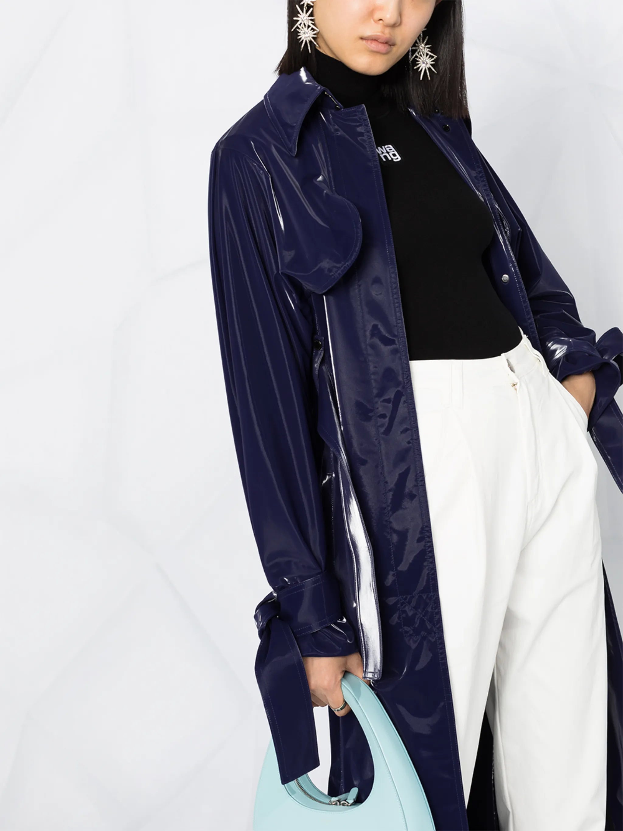 high neck logo top