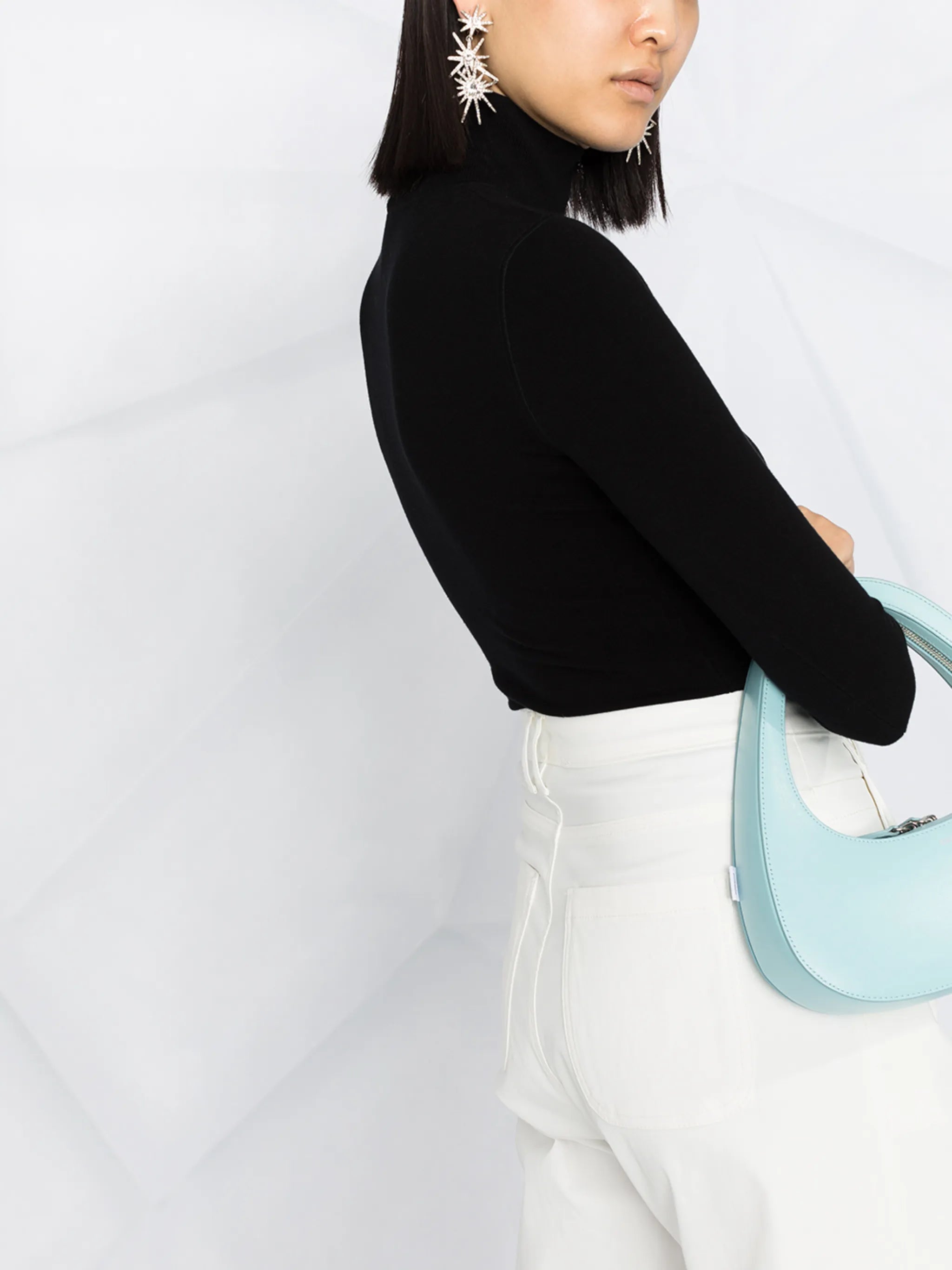 high neck logo top