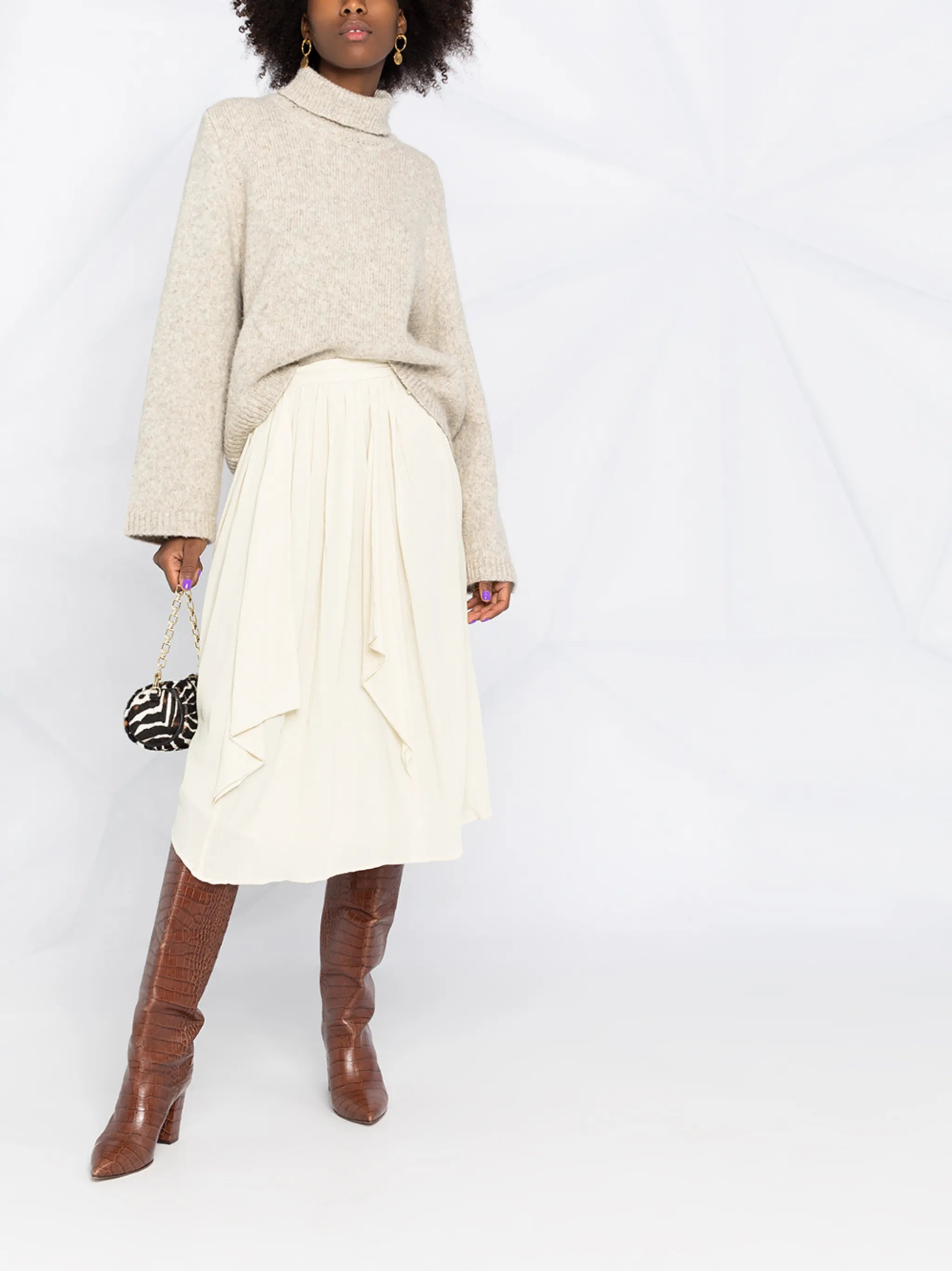 draped high-waisted skirt