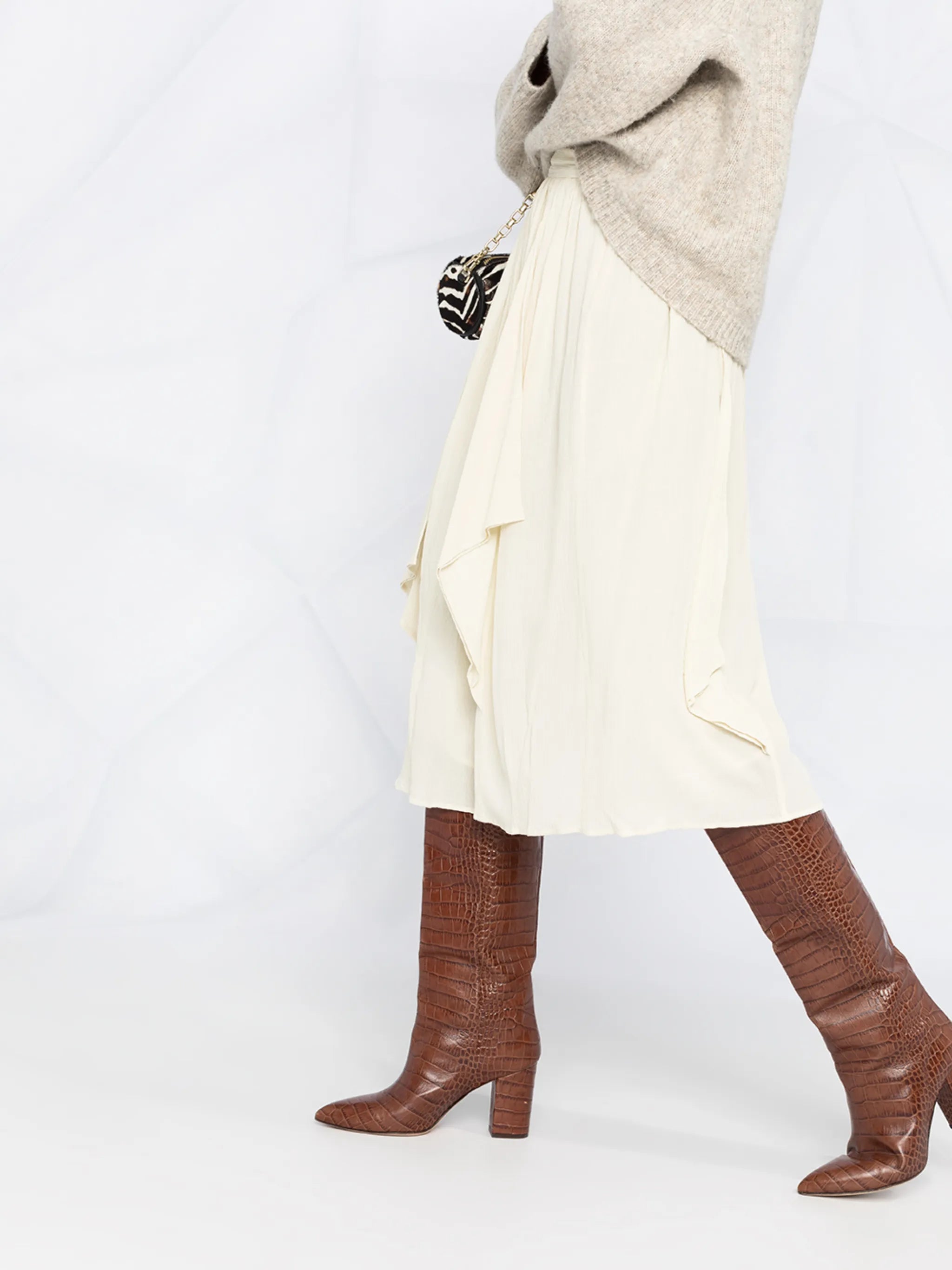 draped high-waisted skirt