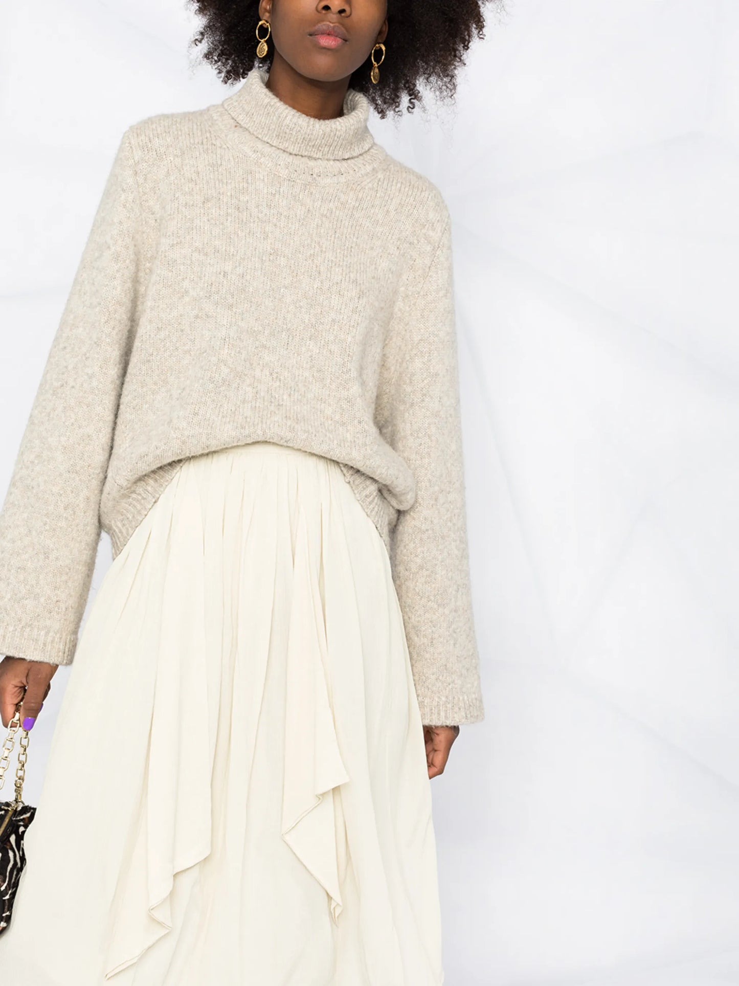 draped high-waisted skirt