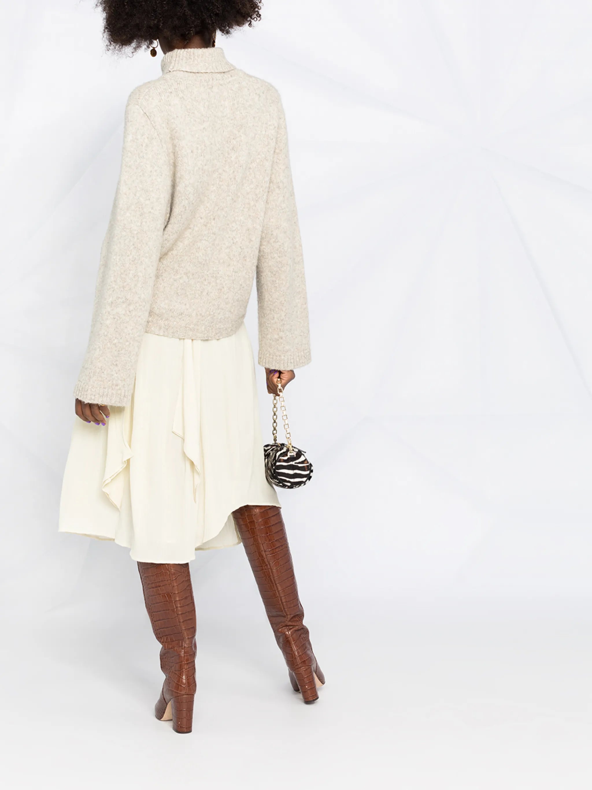 draped high-waisted skirt