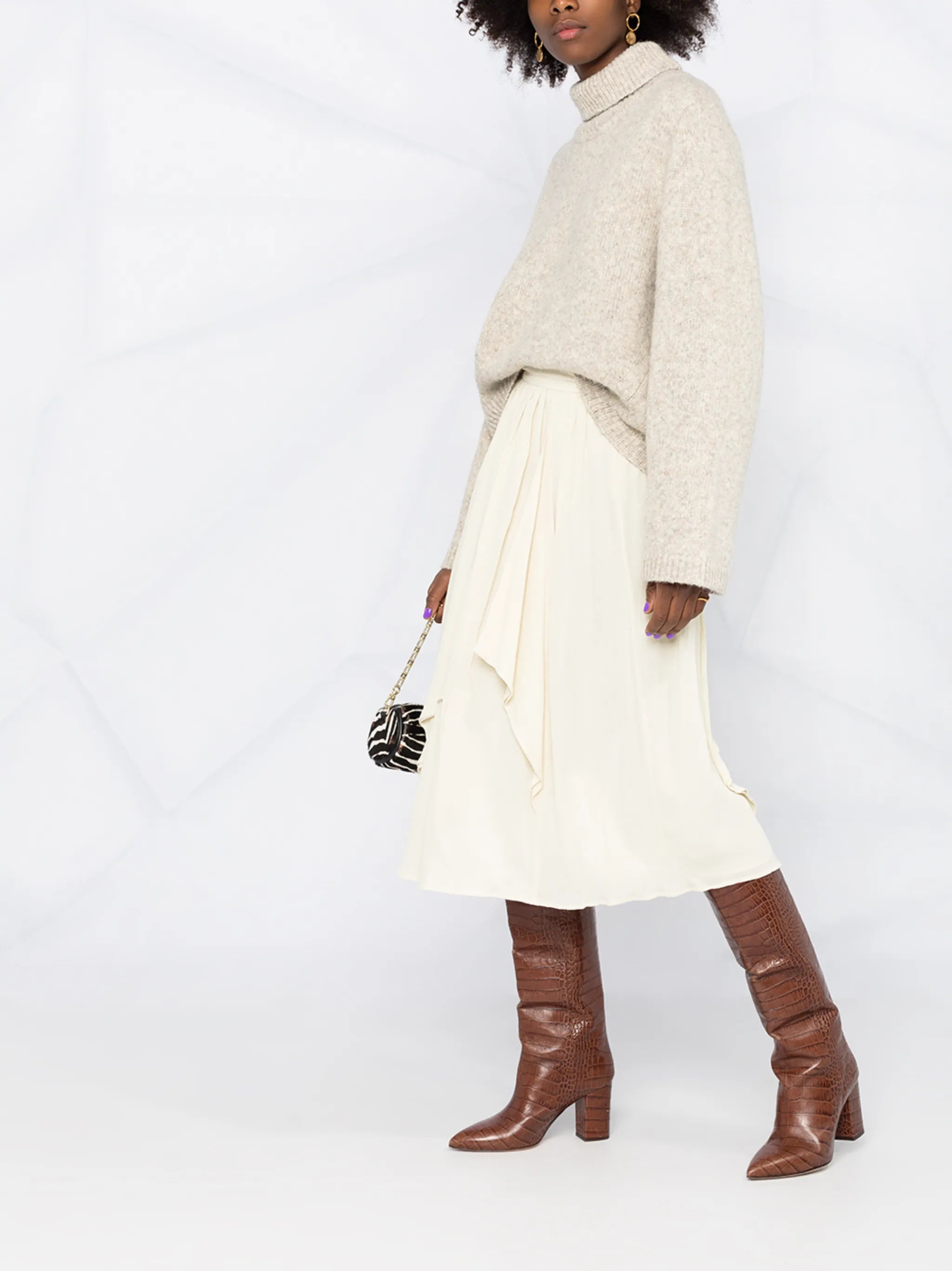 draped high-waisted skirt