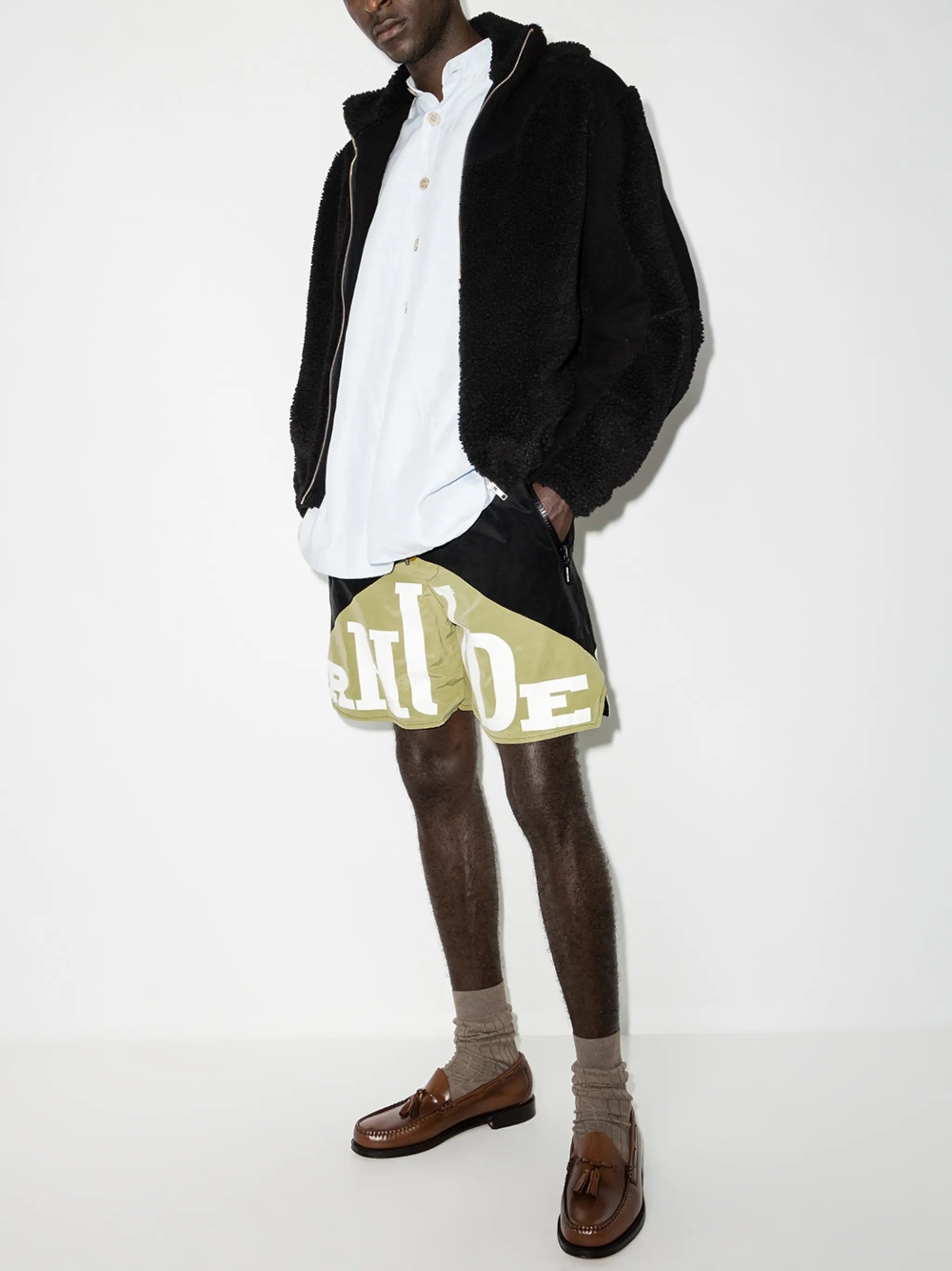 Yatching logo print track shorts