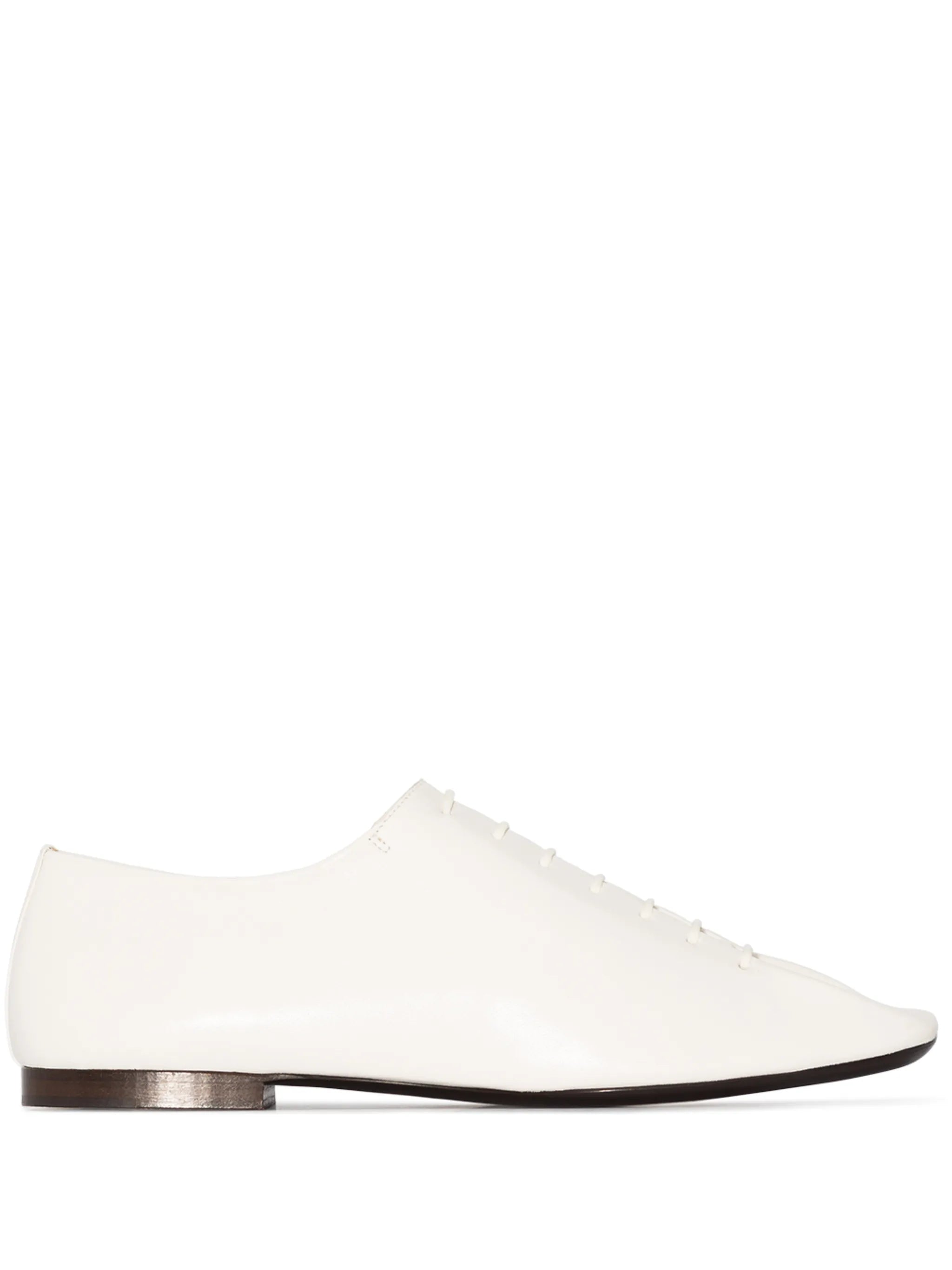 square-toe leather Derby shoes