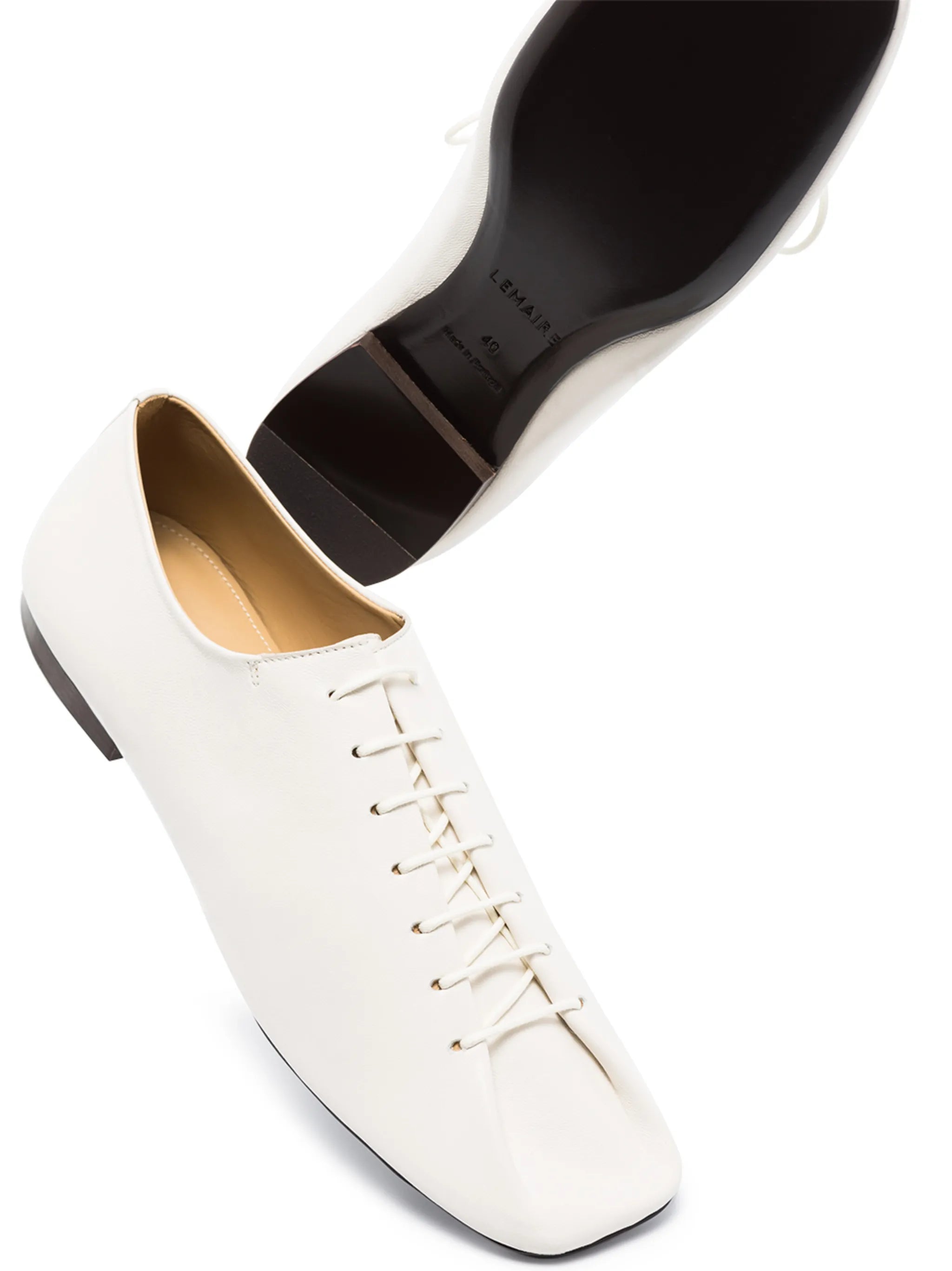 square-toe leather Derby shoes