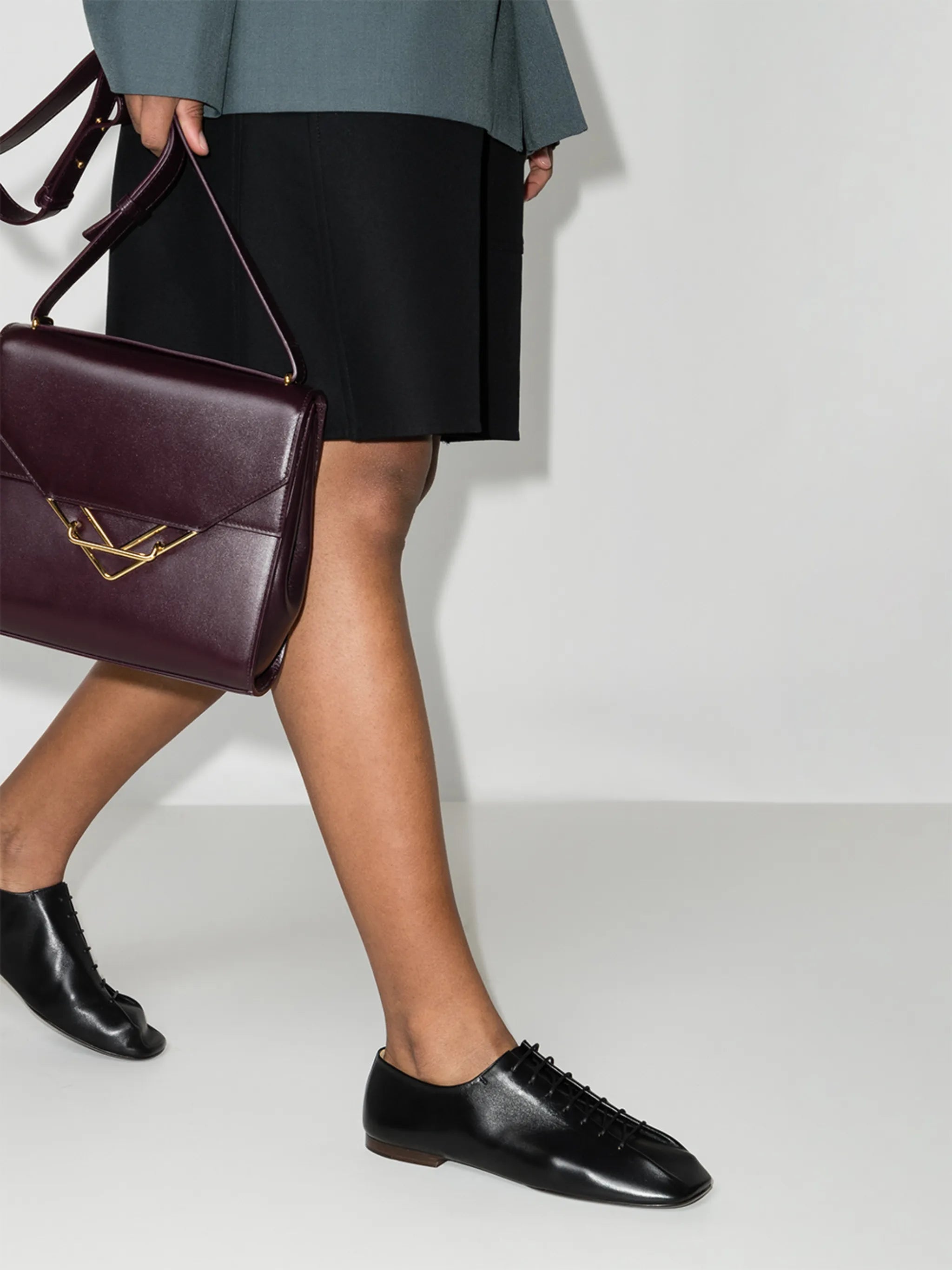 square-toe lace-up shoes