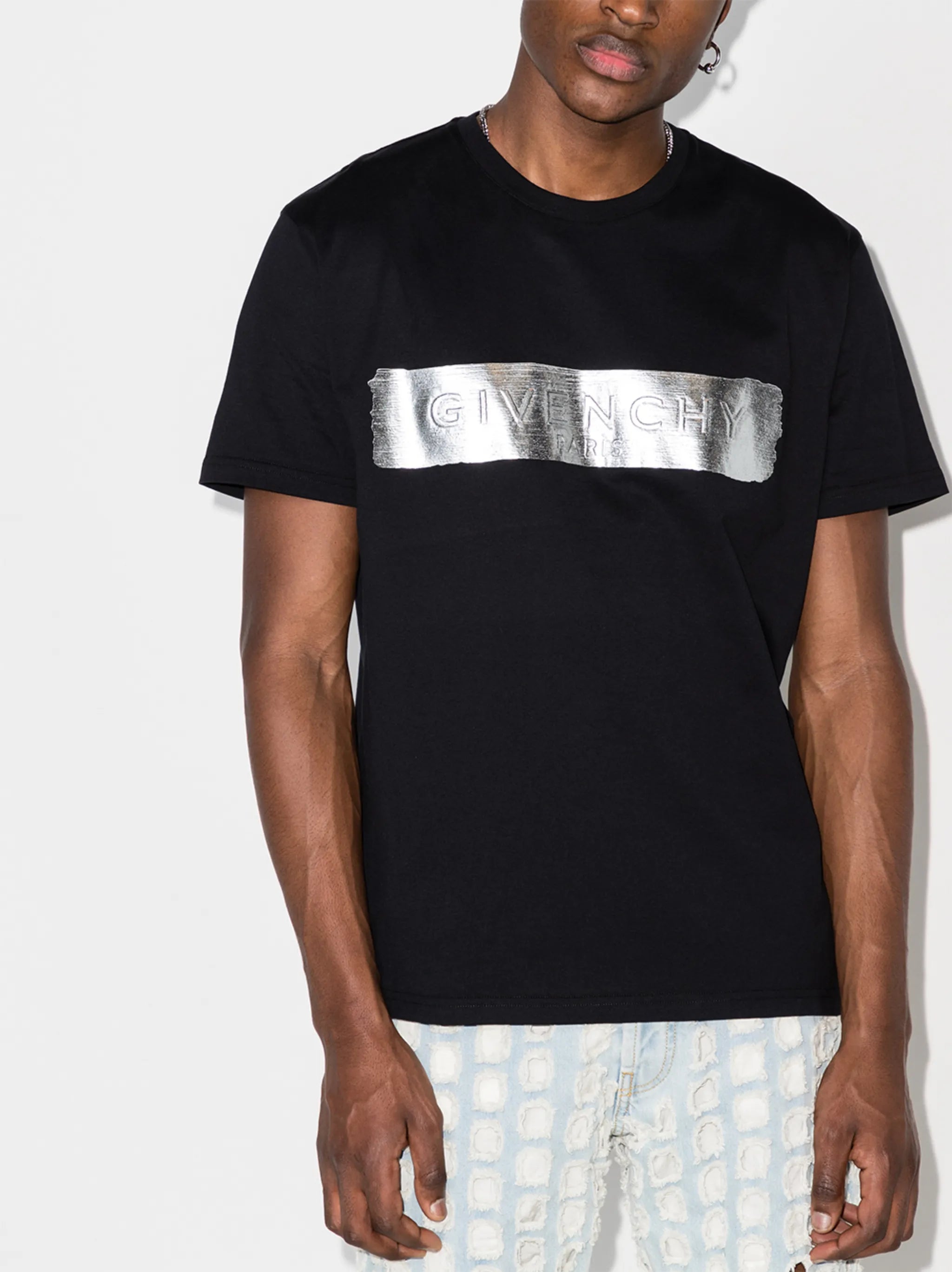 3D metallic logo T-shirt