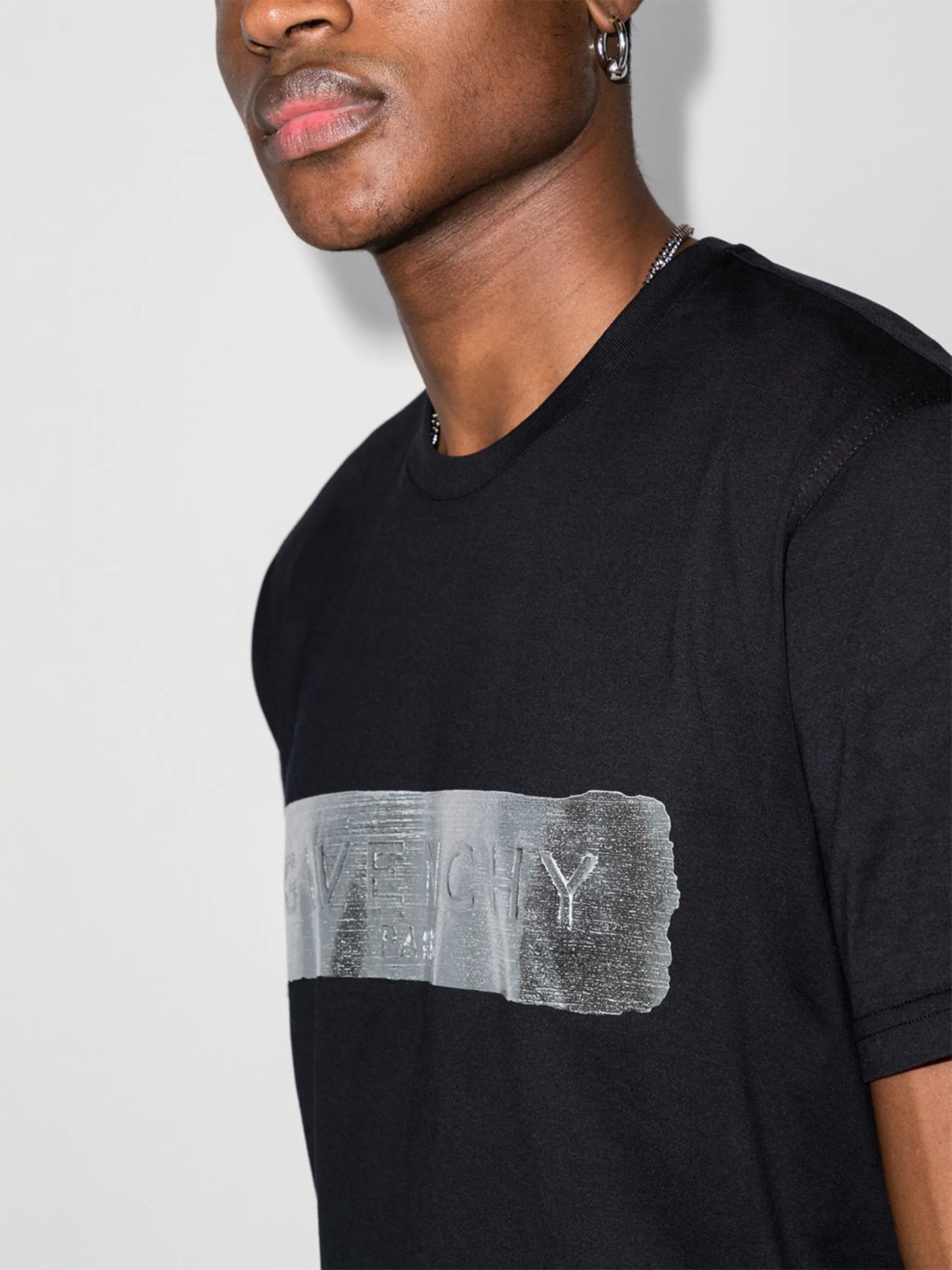 3D metallic logo T-shirt