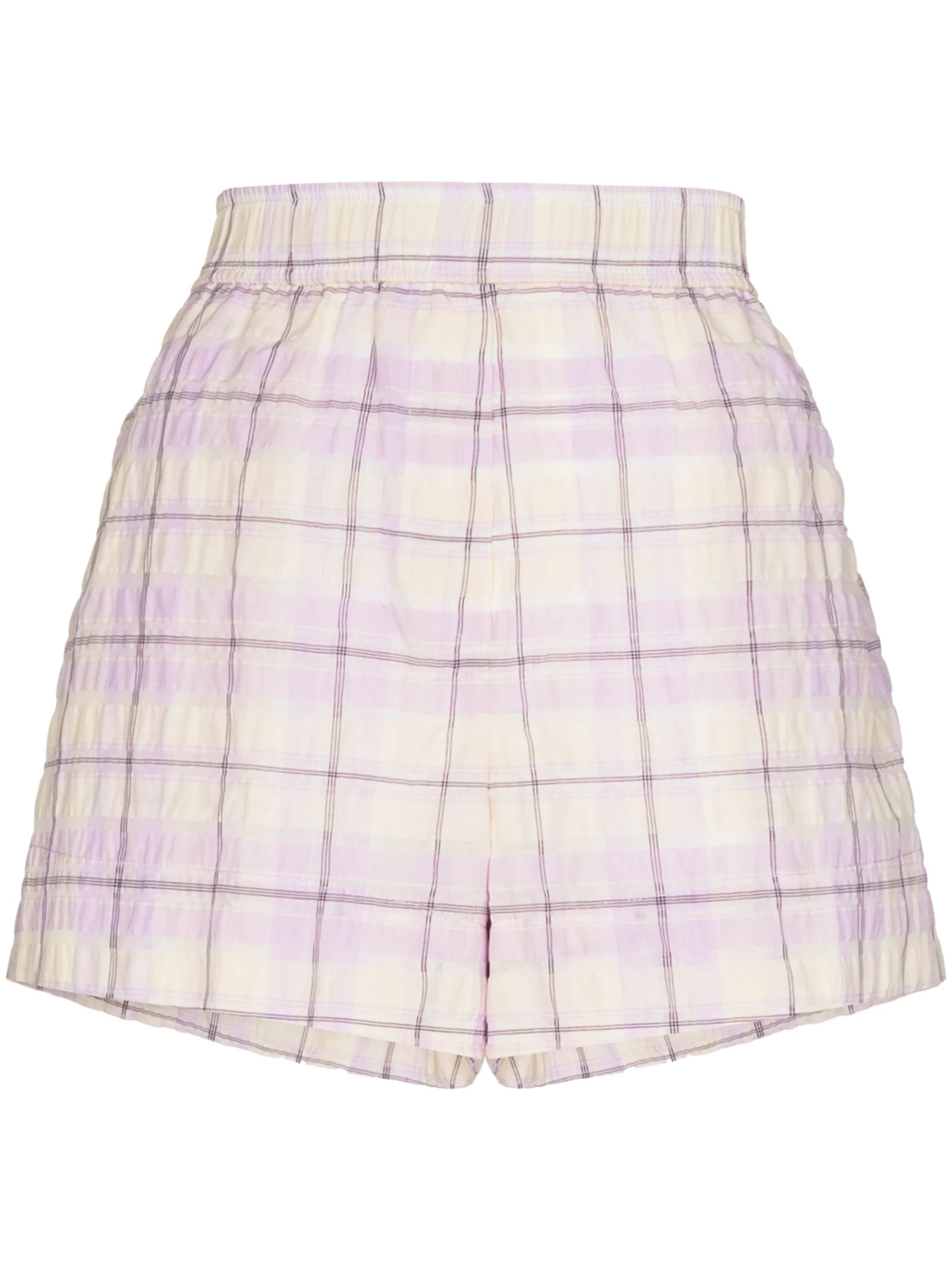 check-pattern elasticated-waist shorts
