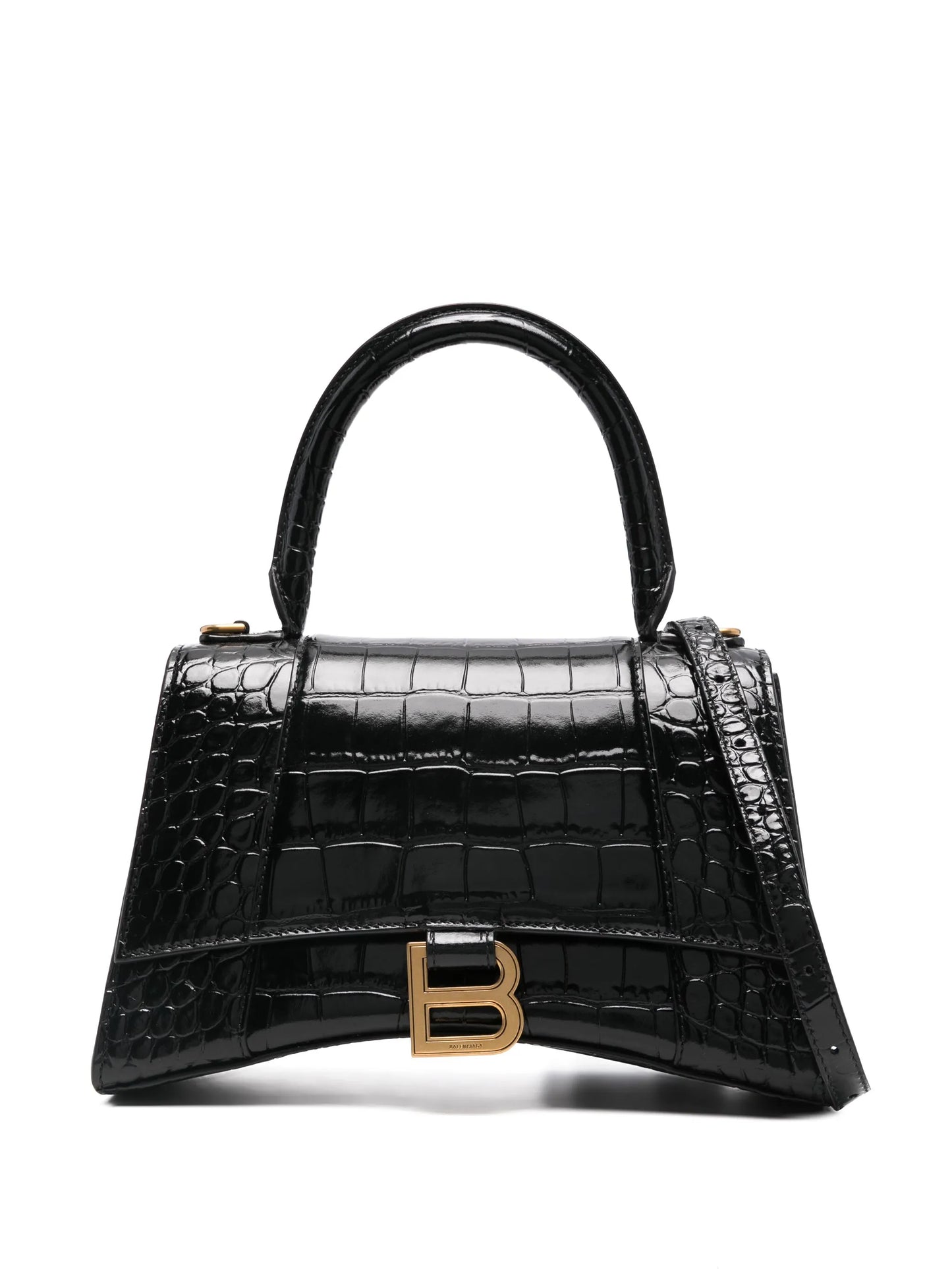 Hourglass croc-effect leather tote bag