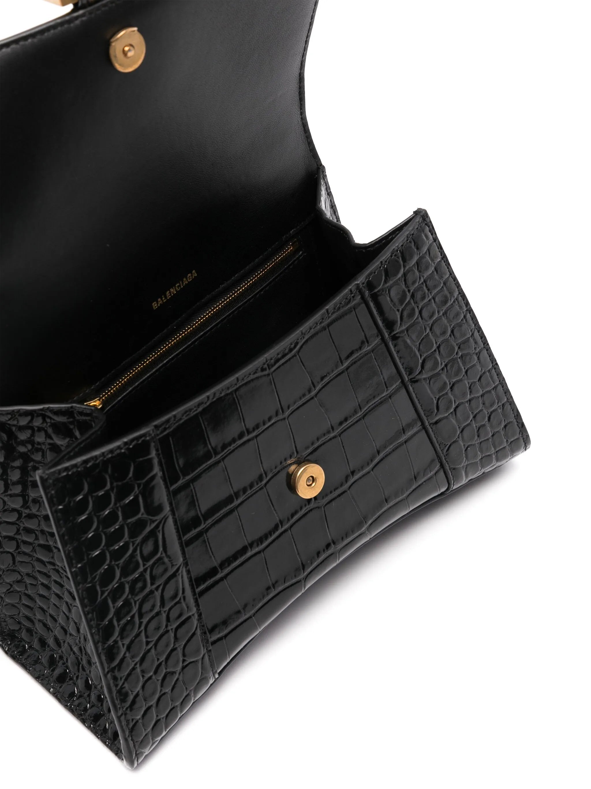 Hourglass croc-effect leather tote bag