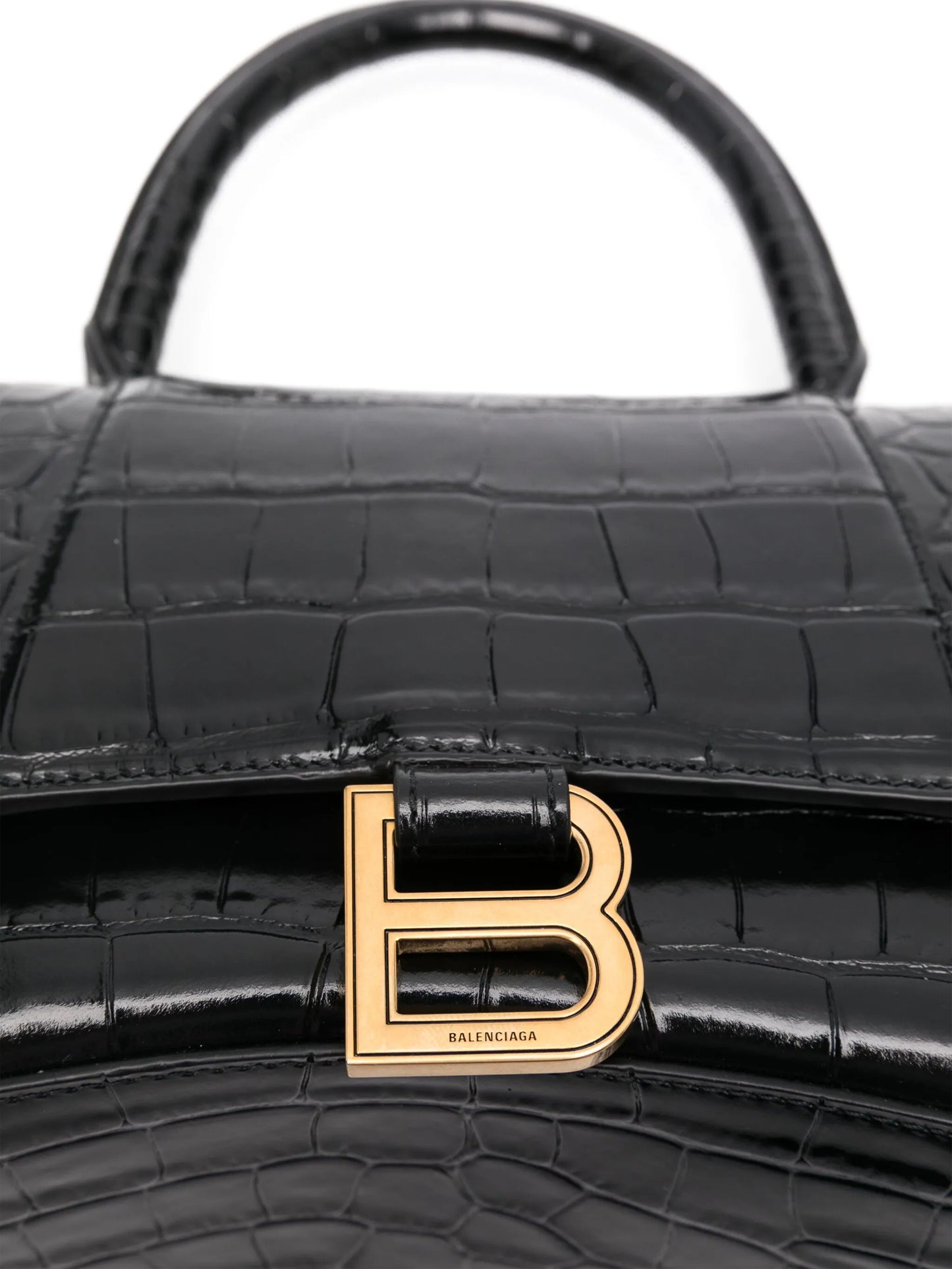 Hourglass croc-effect leather tote bag