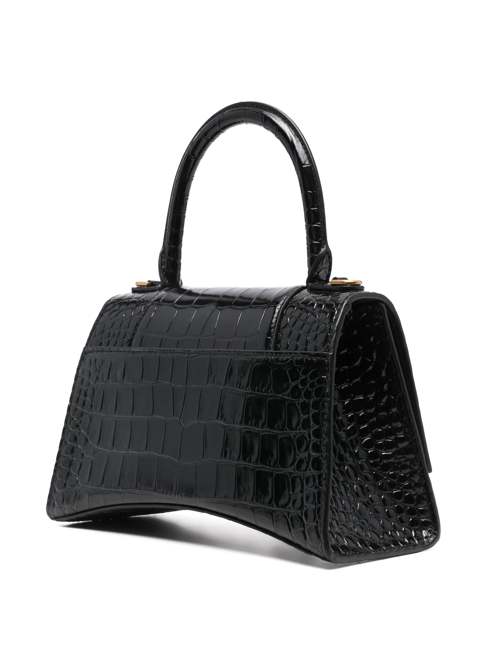 Hourglass croc-effect leather tote bag