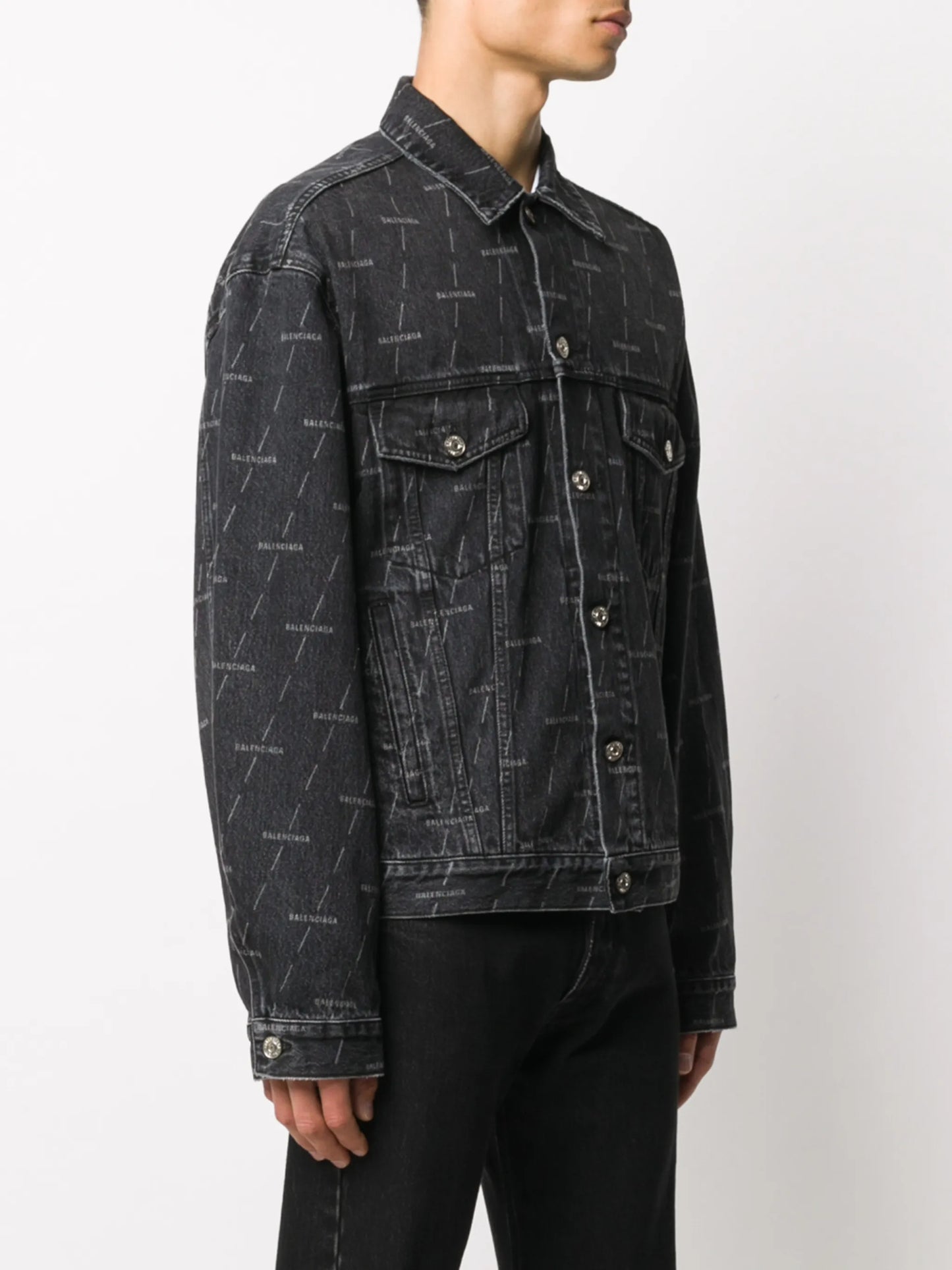logo print denim jacket