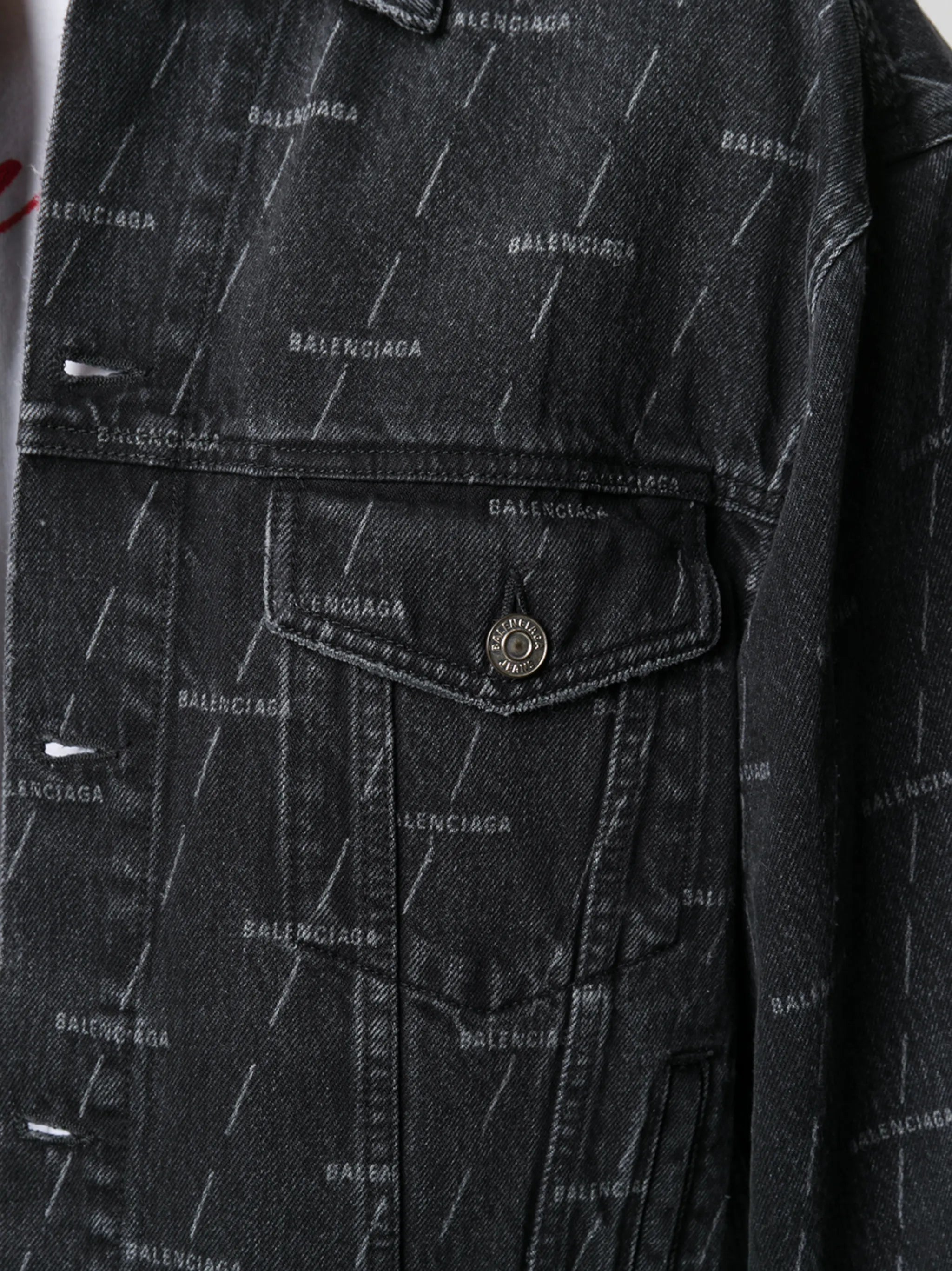 logo print denim jacket