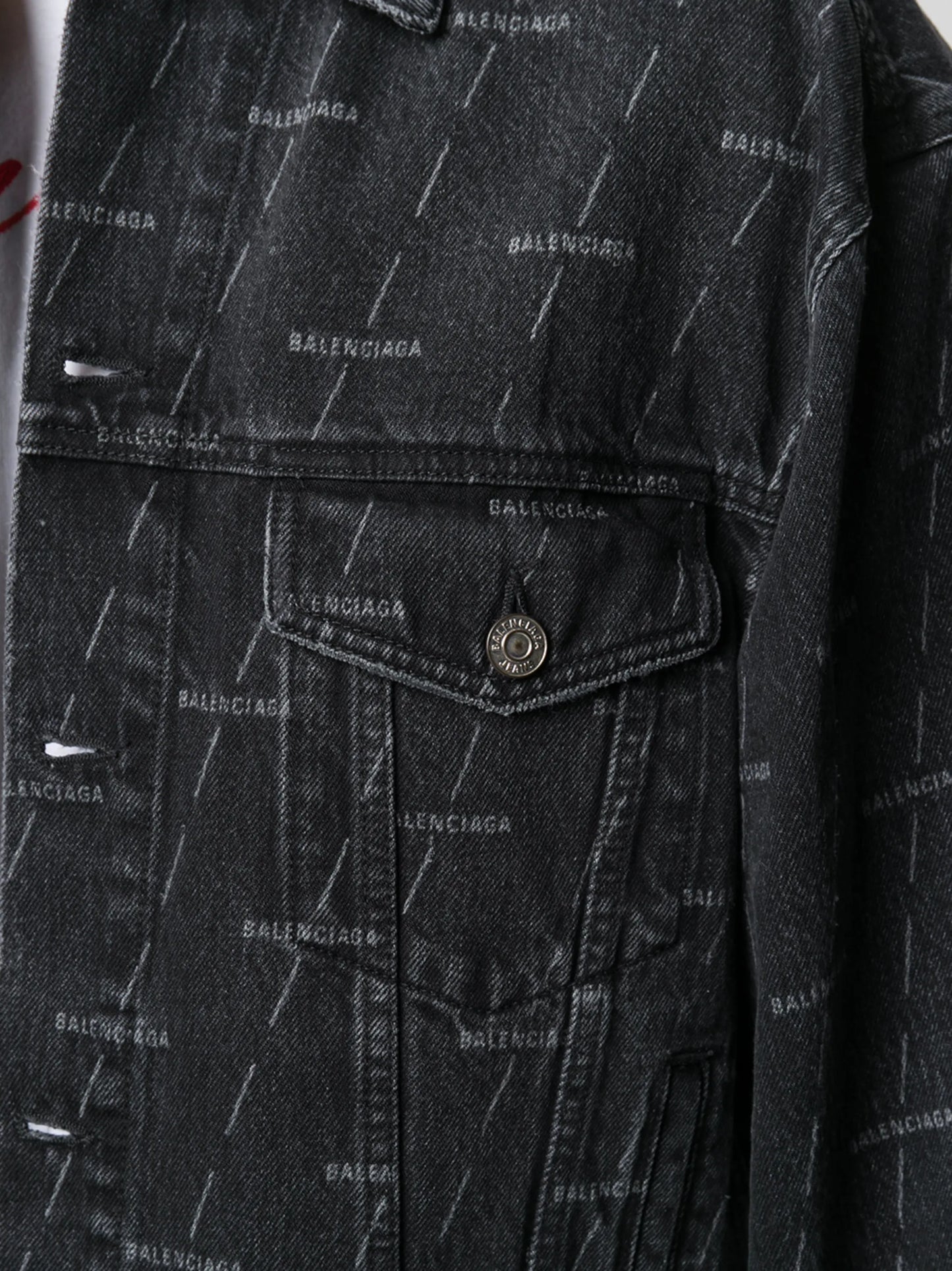 logo print denim jacket