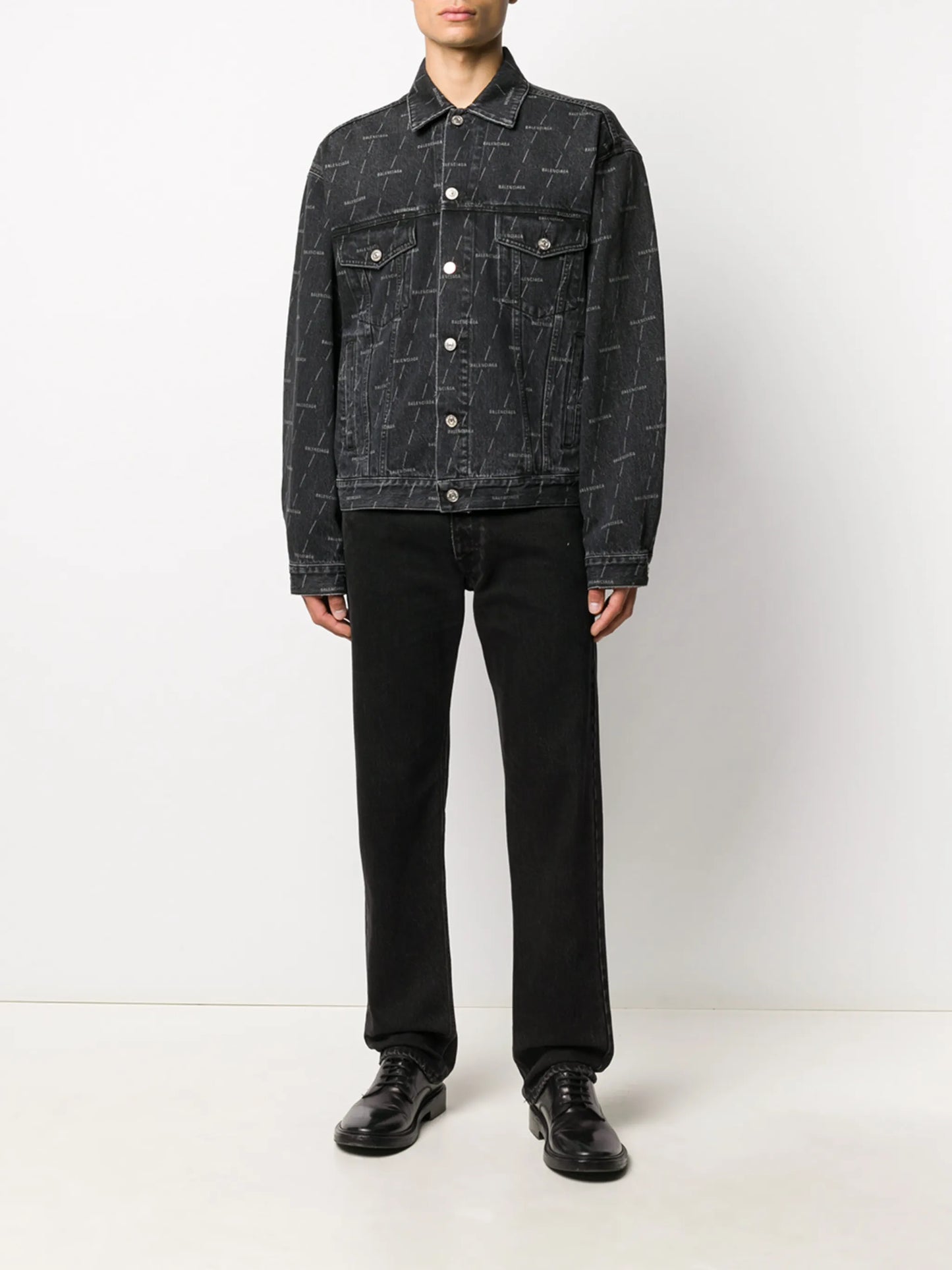 logo print denim jacket