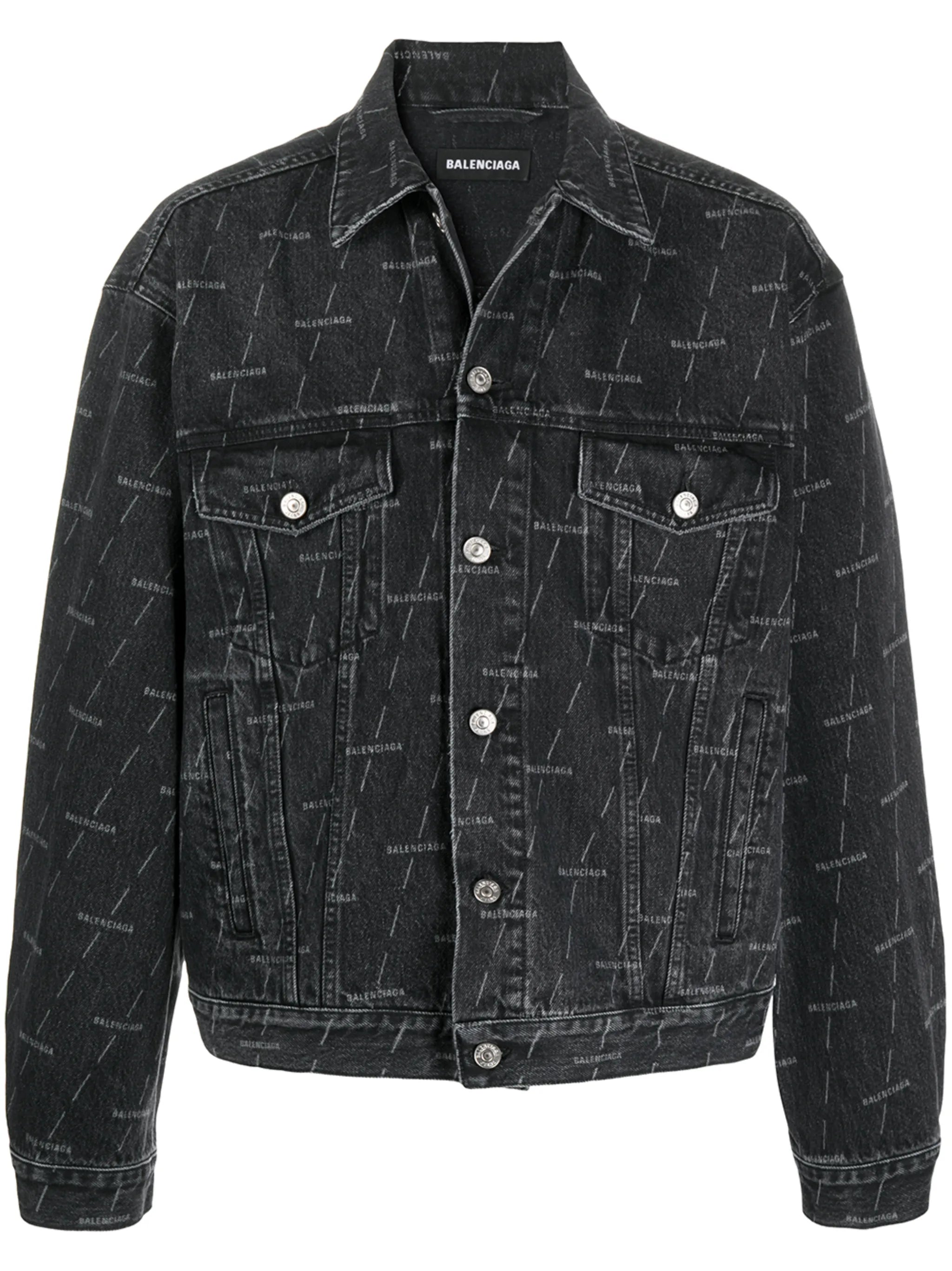 logo print denim jacket