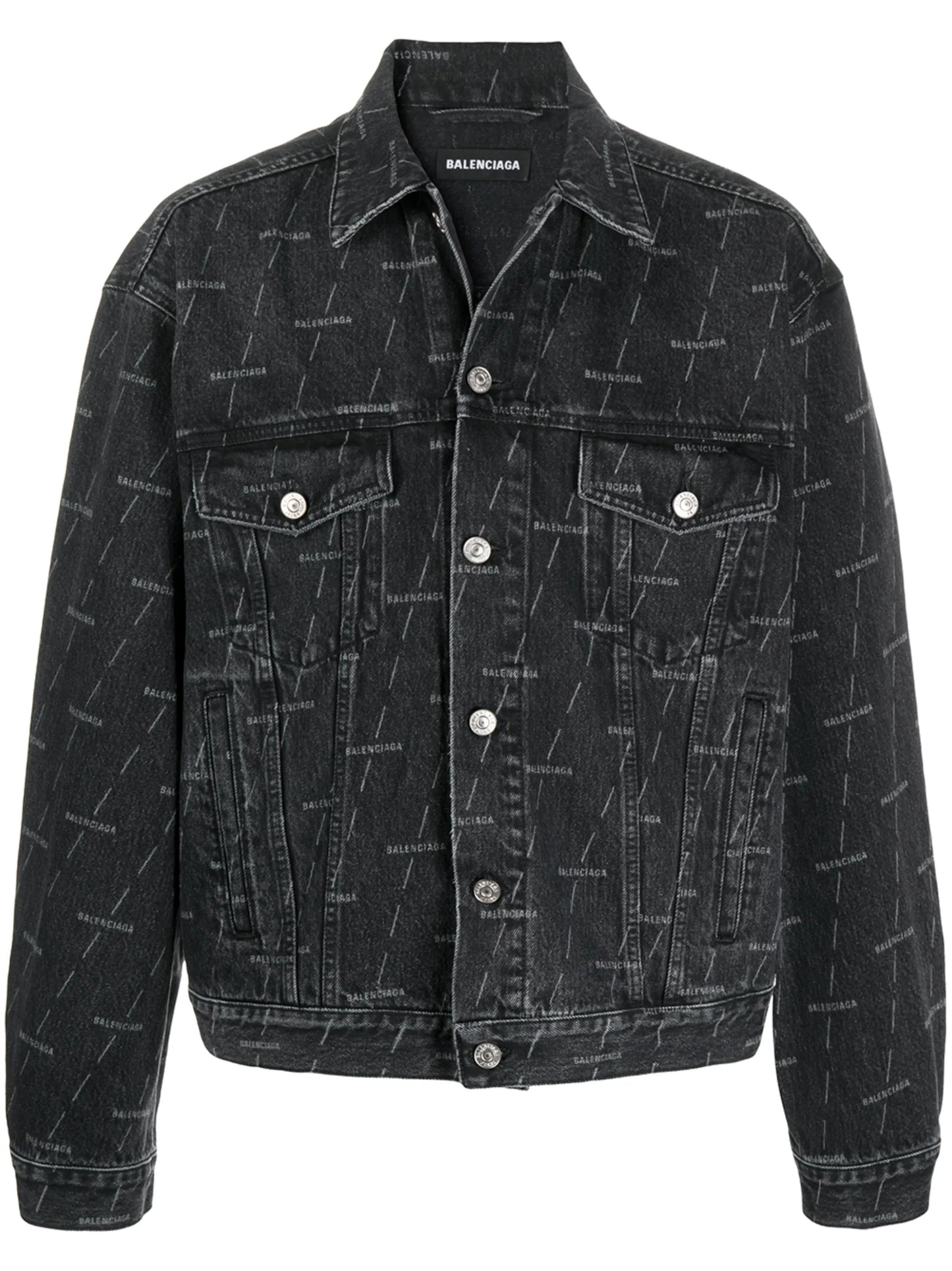 logo print denim jacket