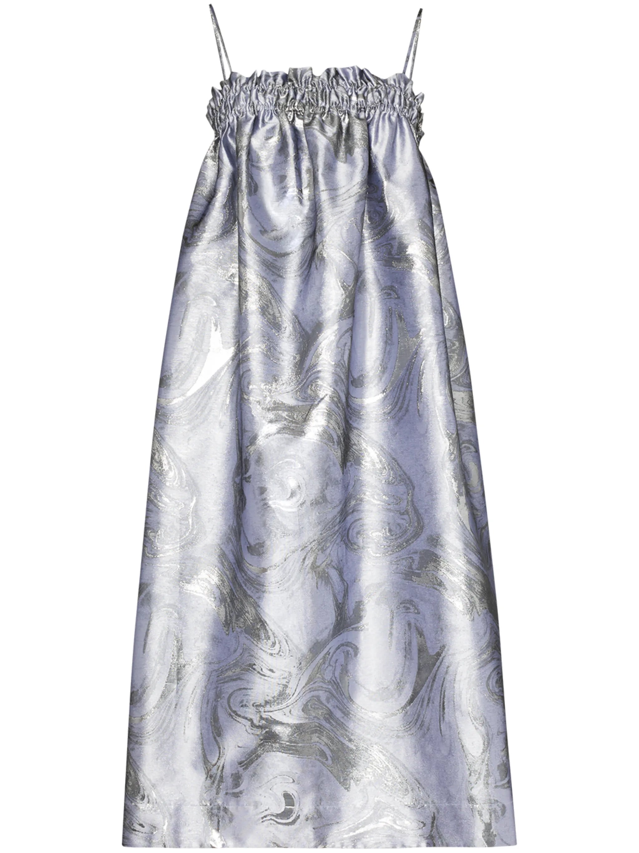 ruched-detail jacquard midi dress