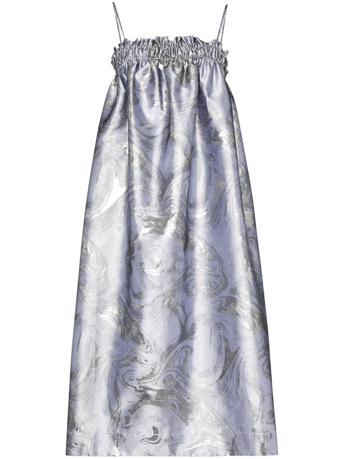 ruched-detail jacquard midi dress