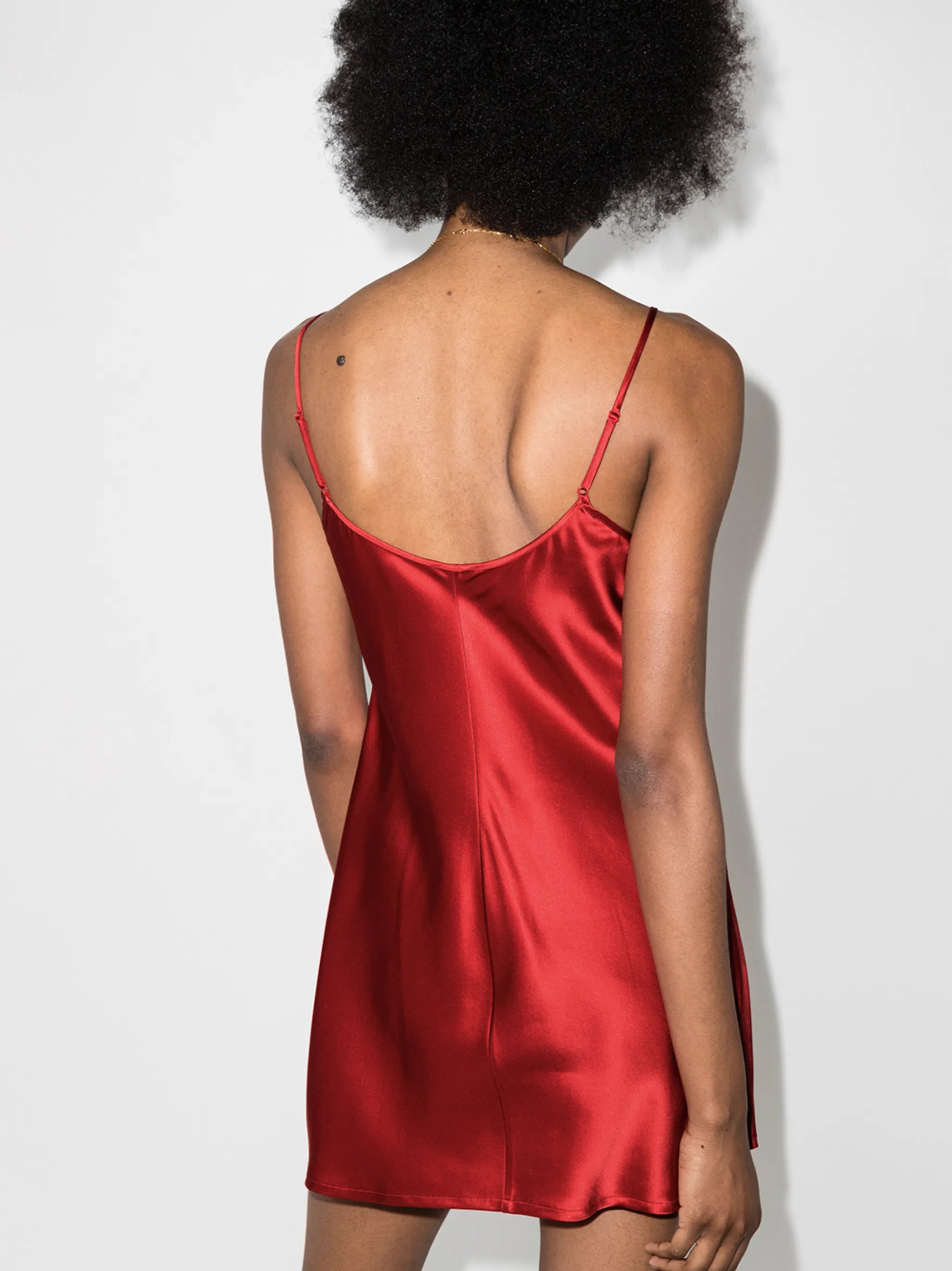 scoop-neck silk slip nightdress