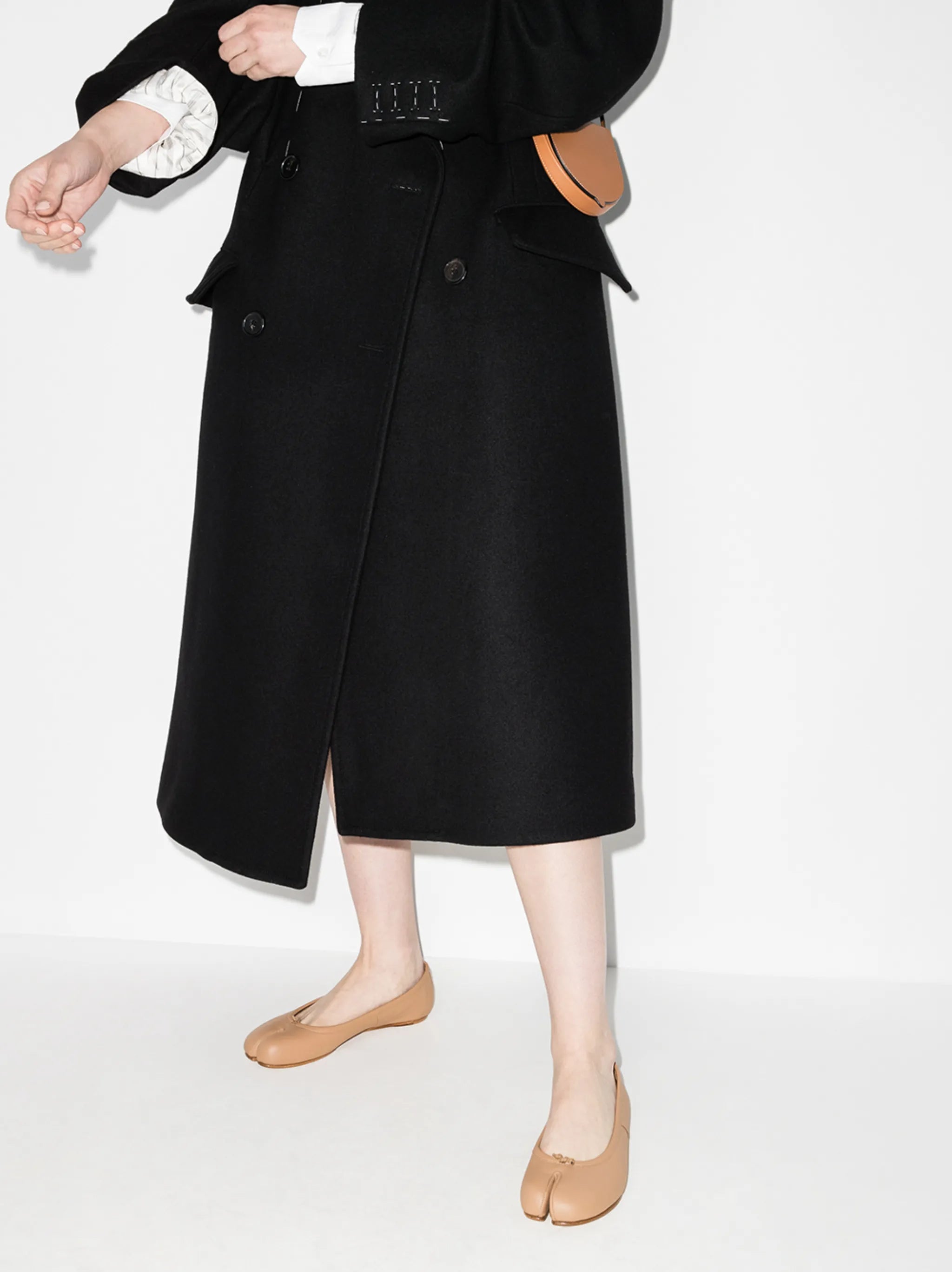 Tabi leather ballerina shoes