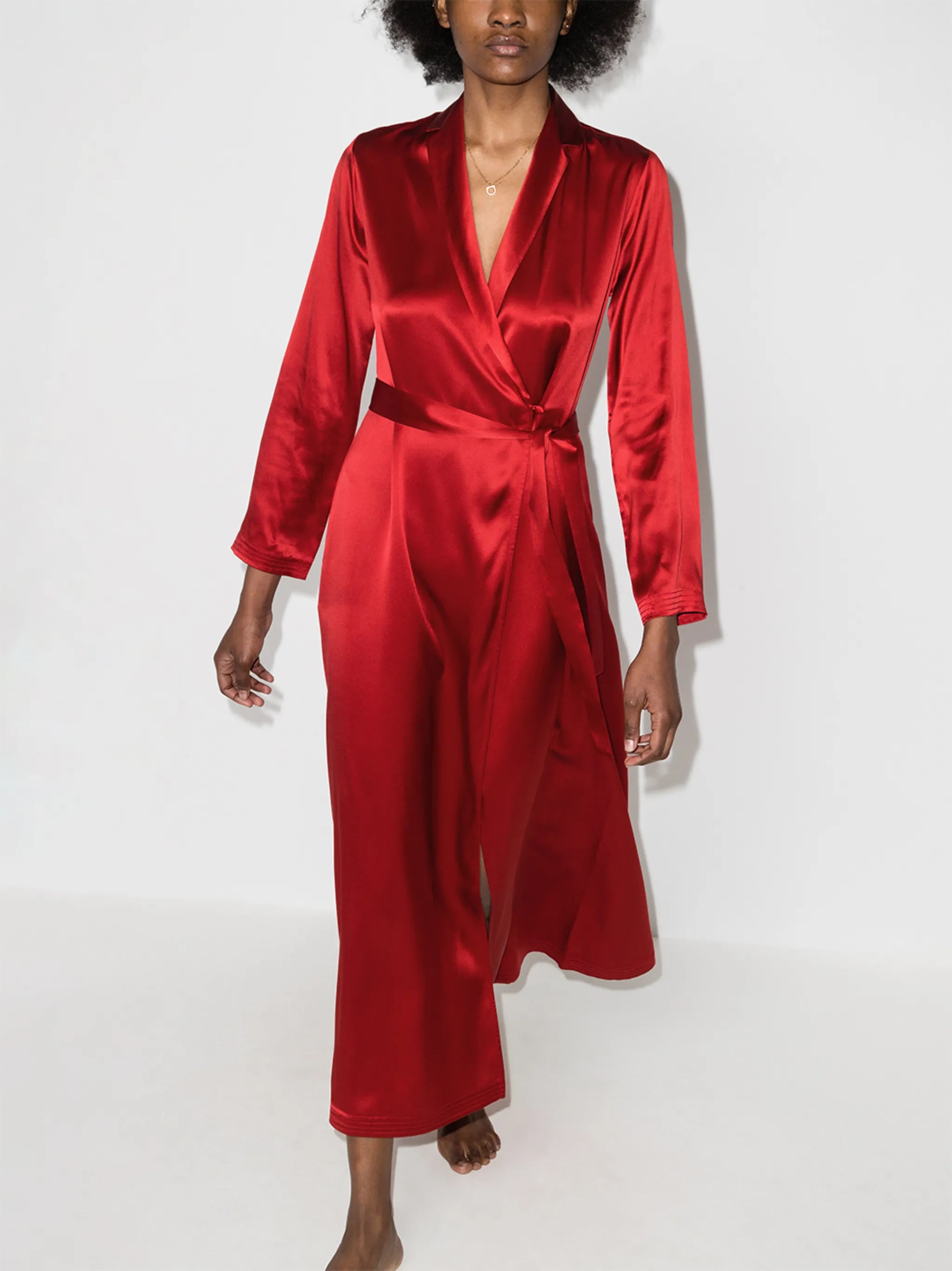 long belted silk robe