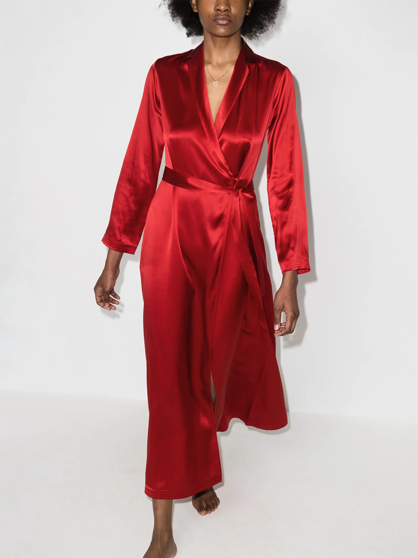 long belted silk robe