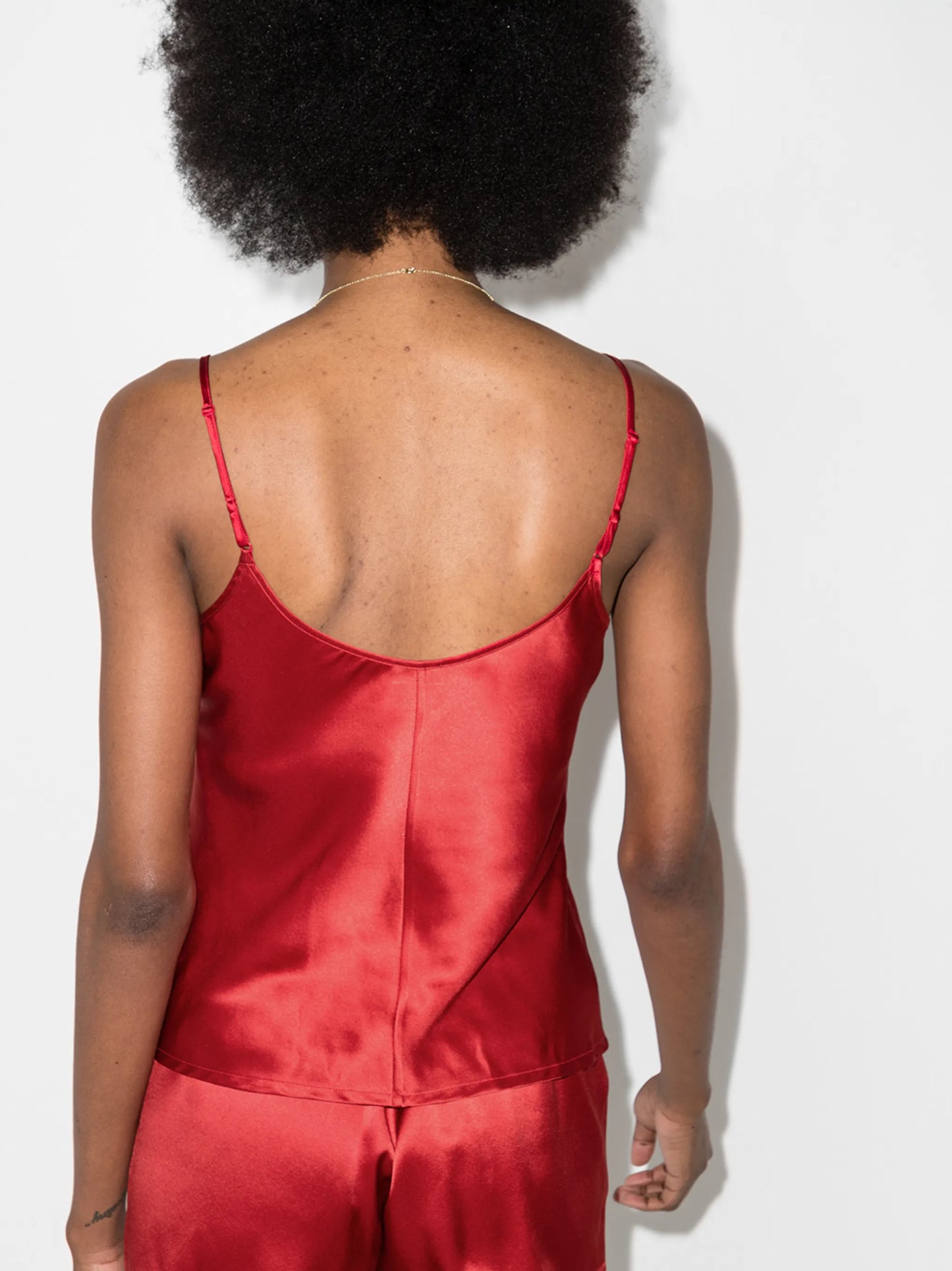 scoop-neck silk pyjama top