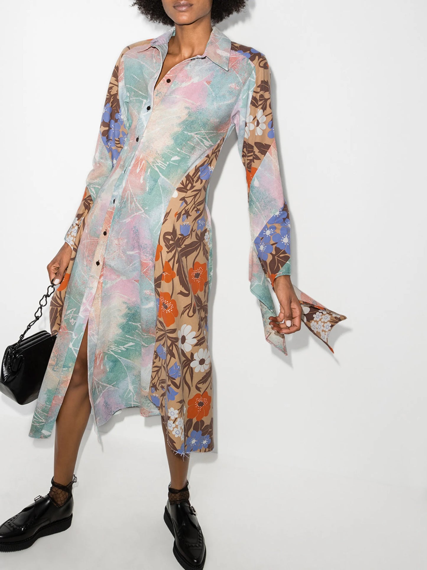 Bonnie twisted-panel shirtdress