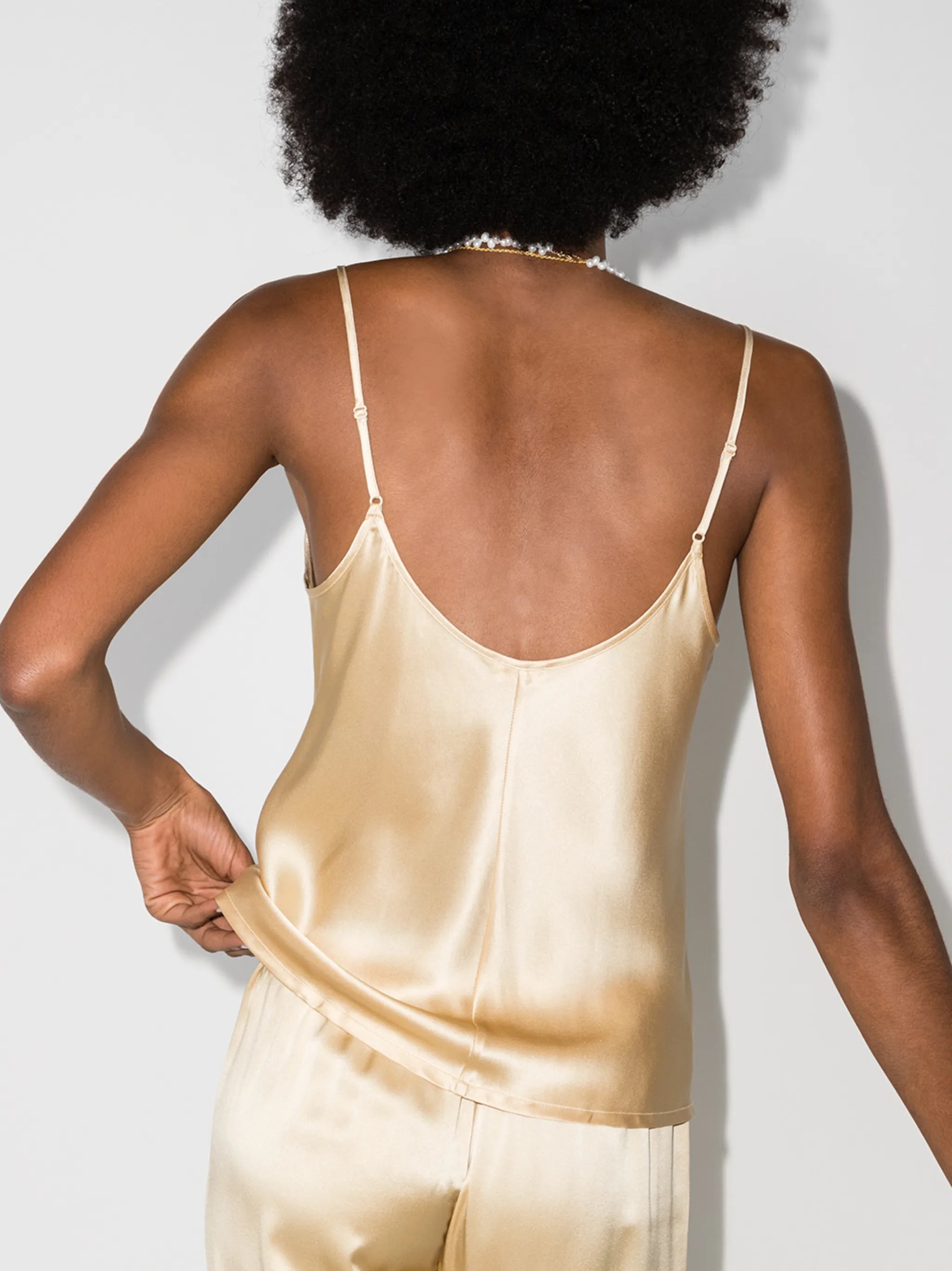 S4 spaghetti-straps silk camisole