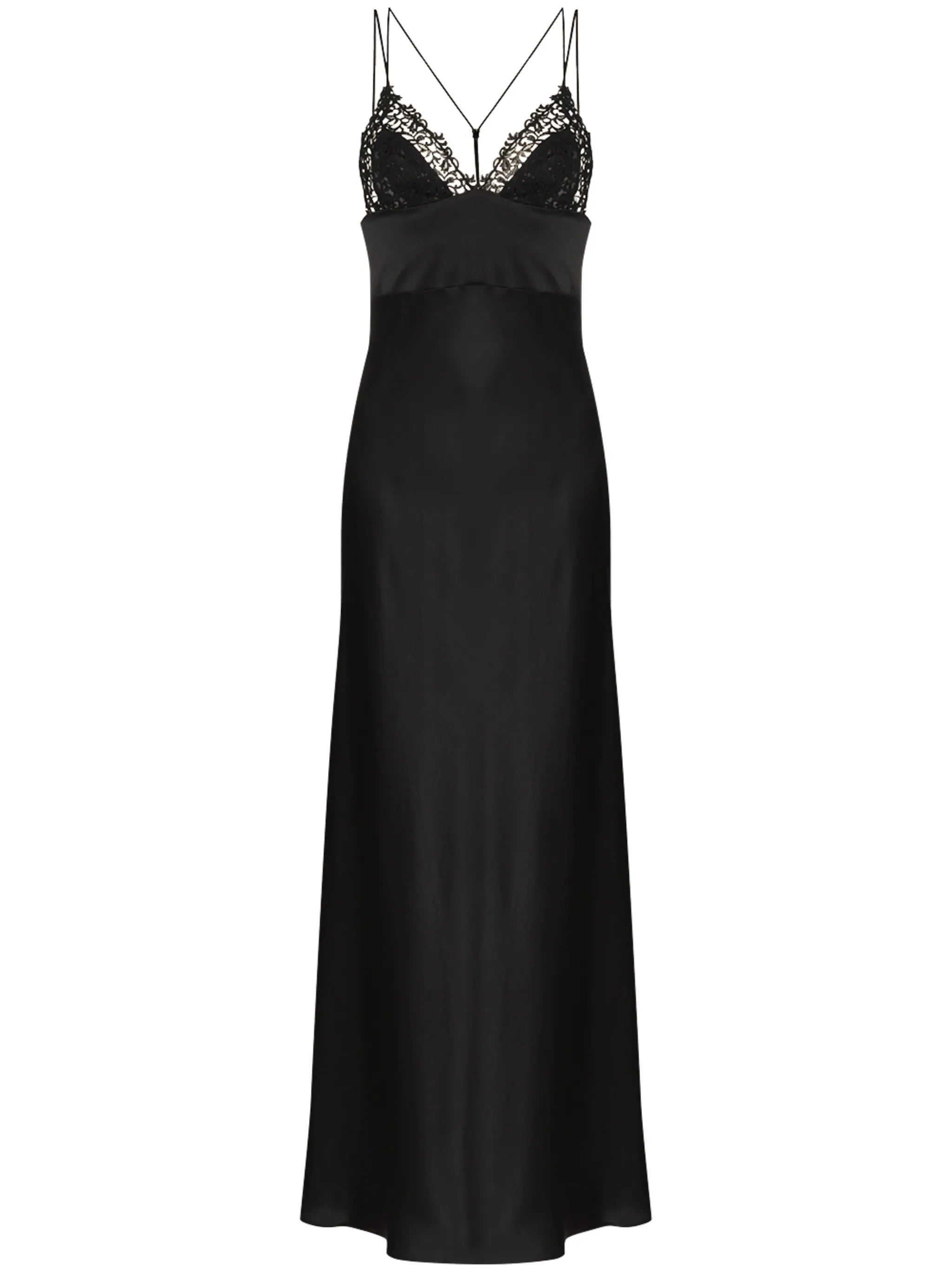 macramé-detailing long nightdress