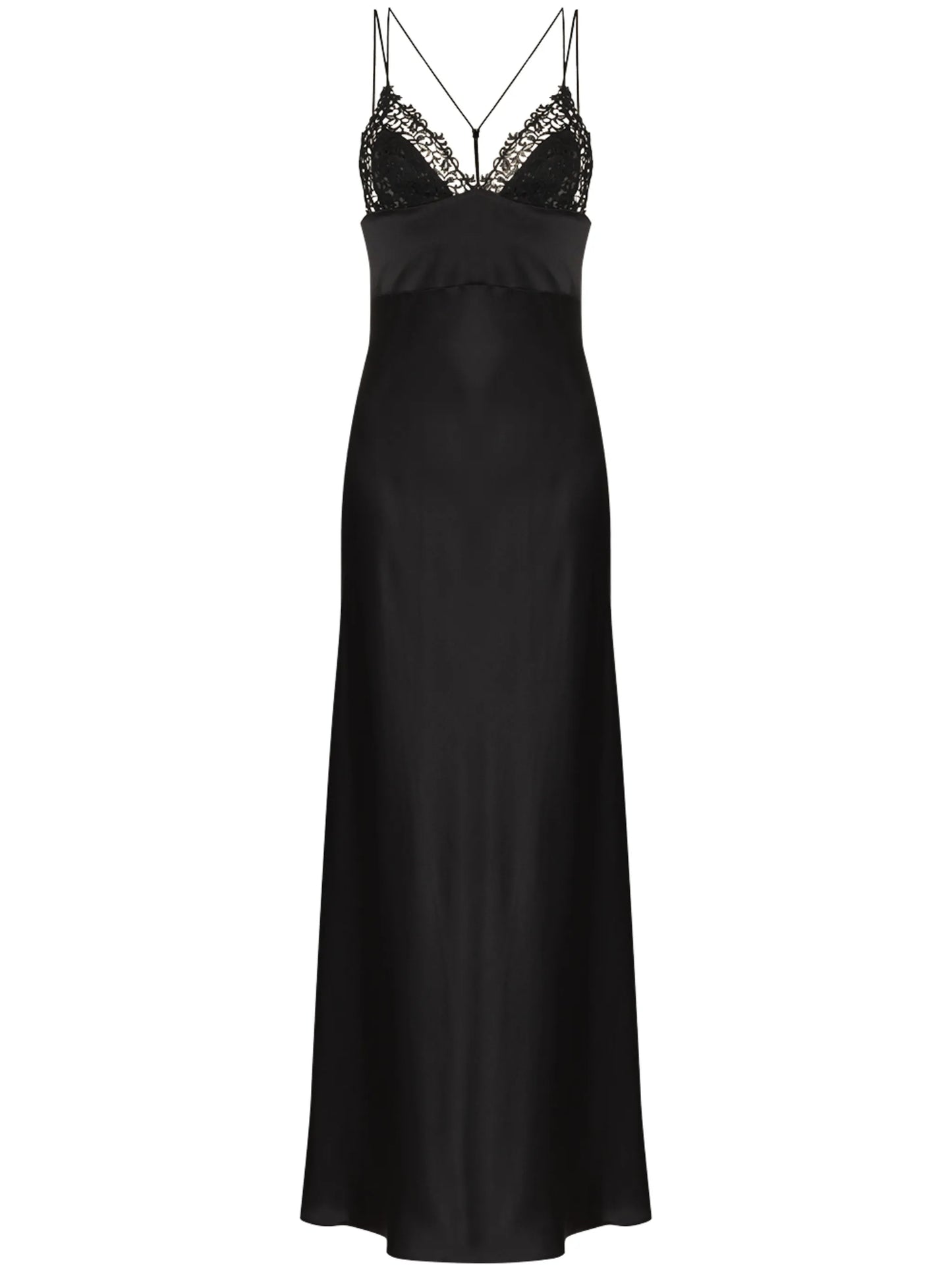 macramé-detailing long nightdress