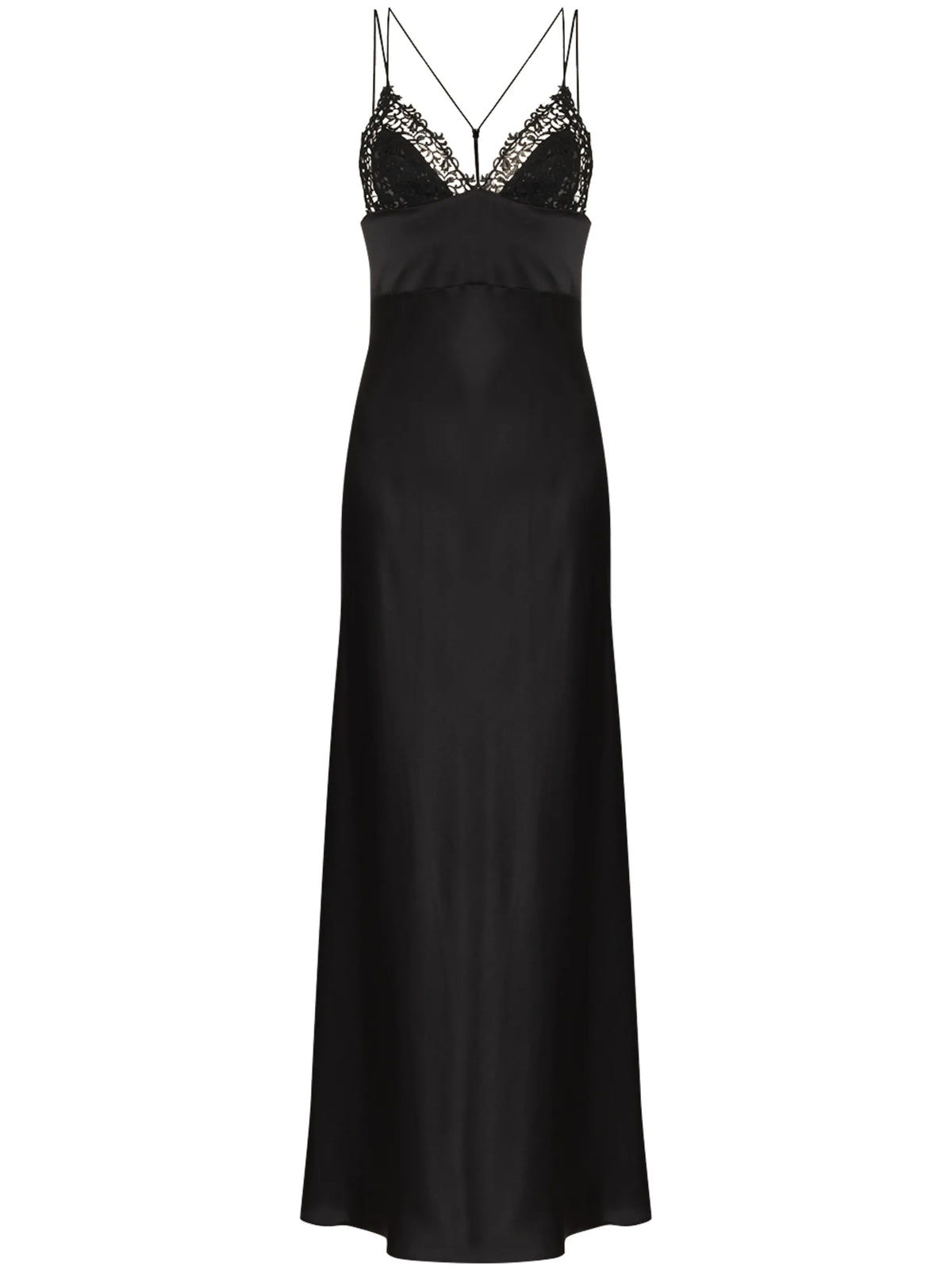 macramé-detailing long nightdress