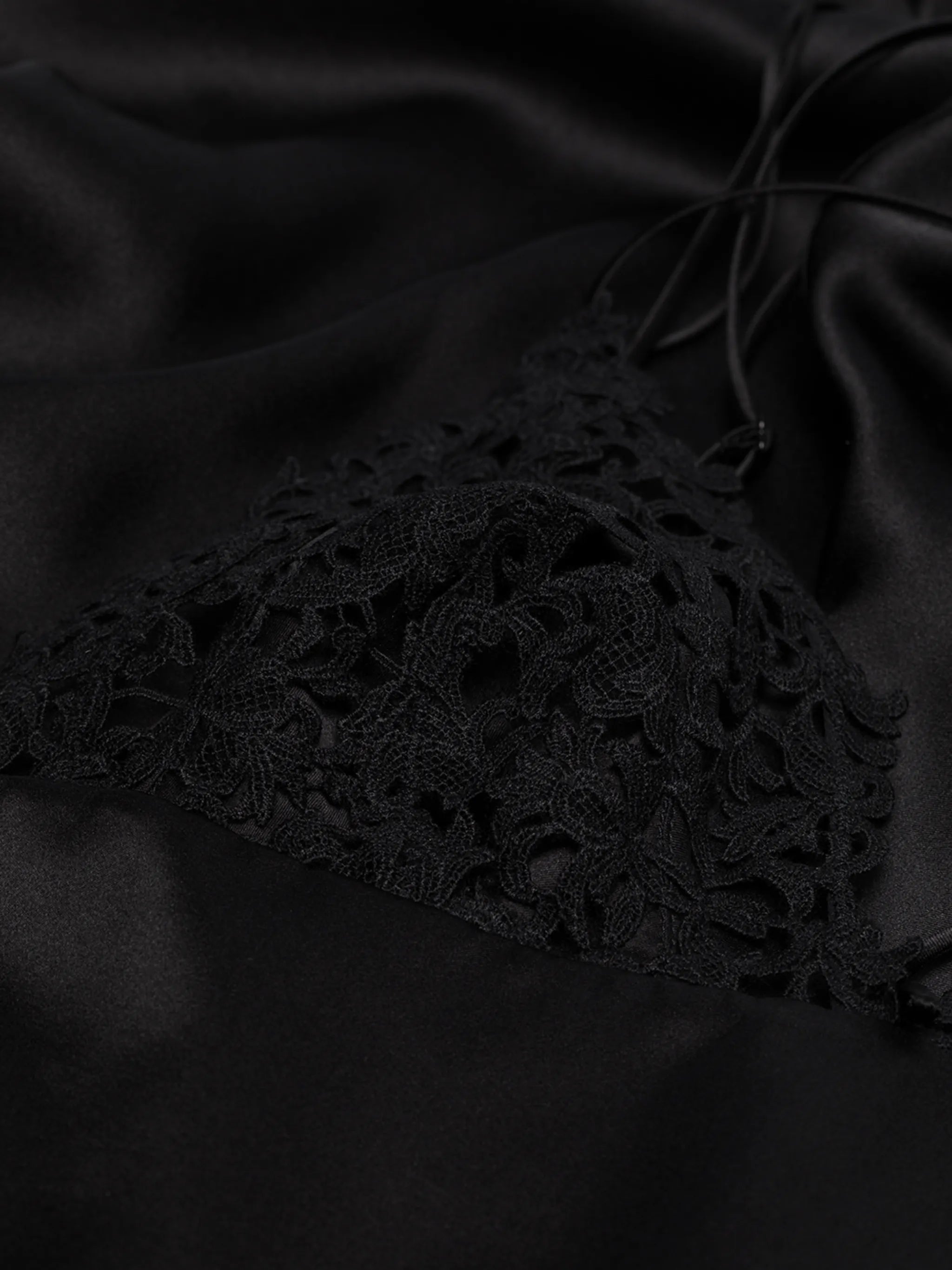 macramé-detailing long nightdress