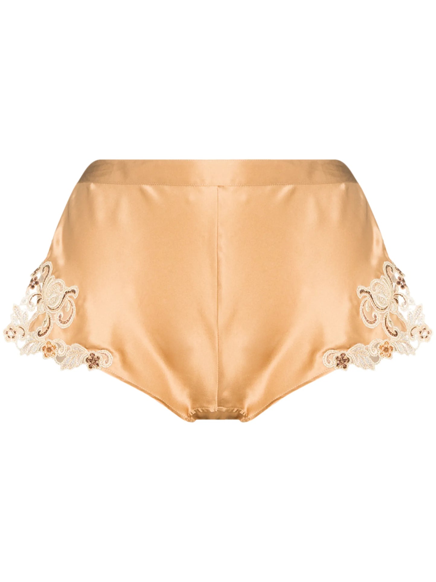 embroidered silk shorts