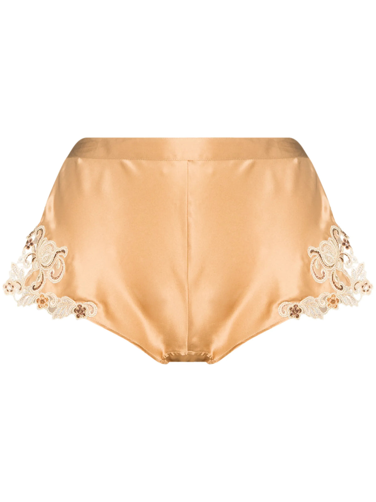 embroidered silk shorts