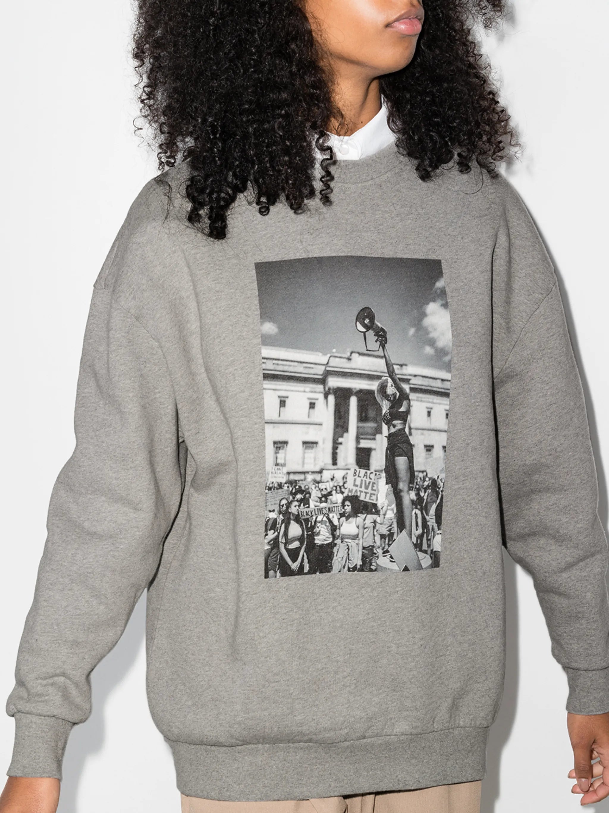 Megaphone photograph-print sweatshirt