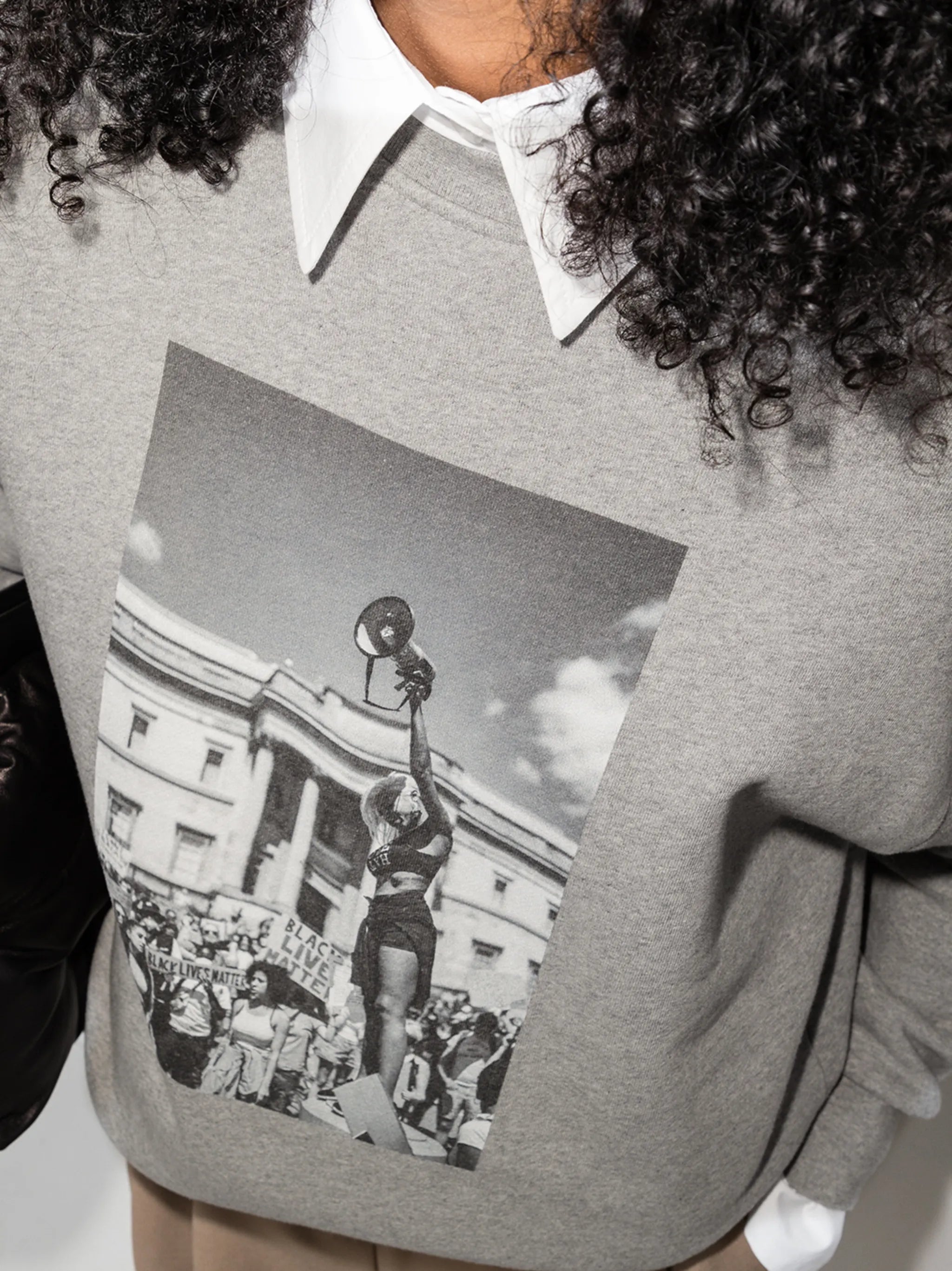 Megaphone photograph-print sweatshirt