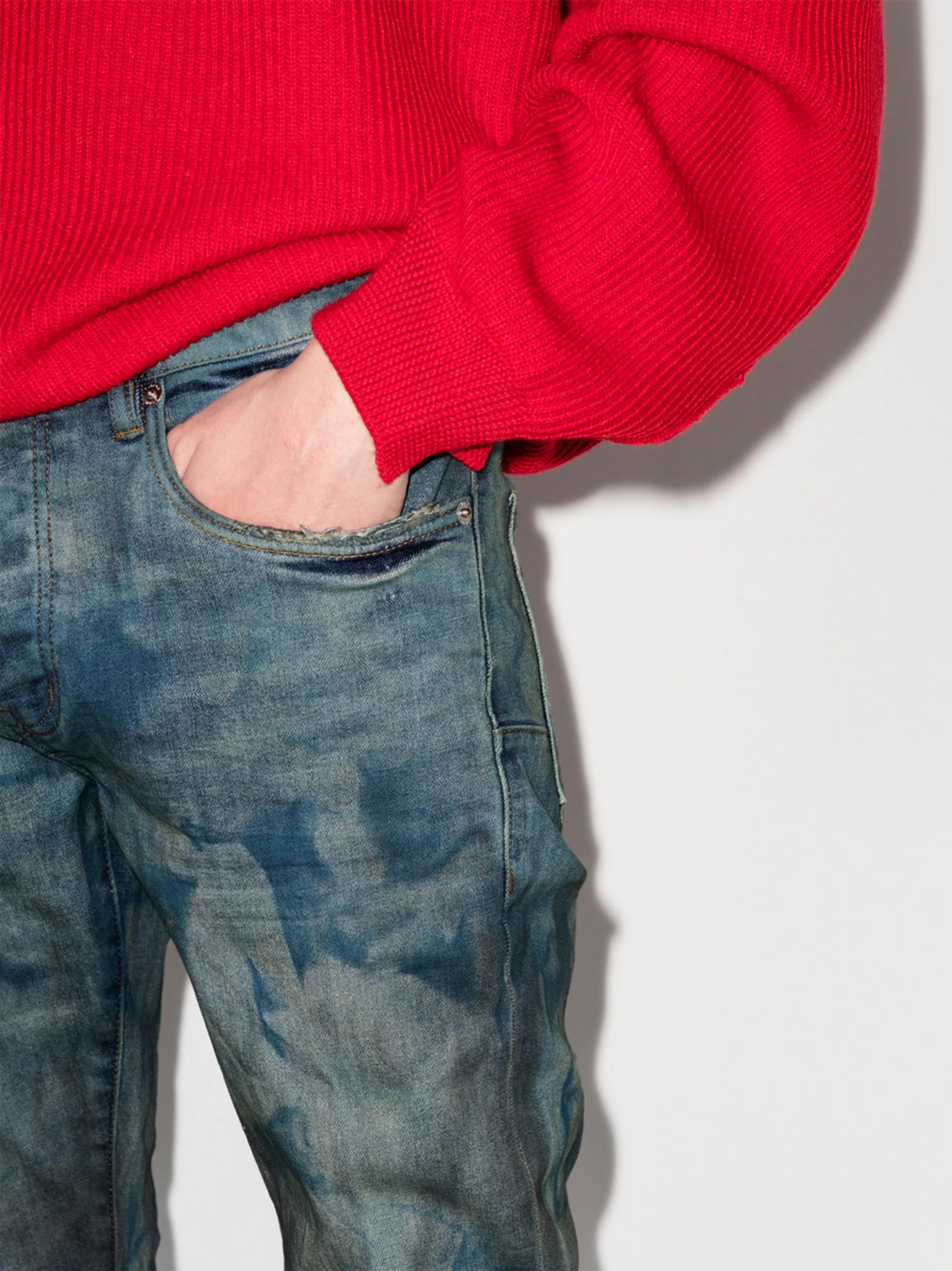 bleached-effect skinny jeans